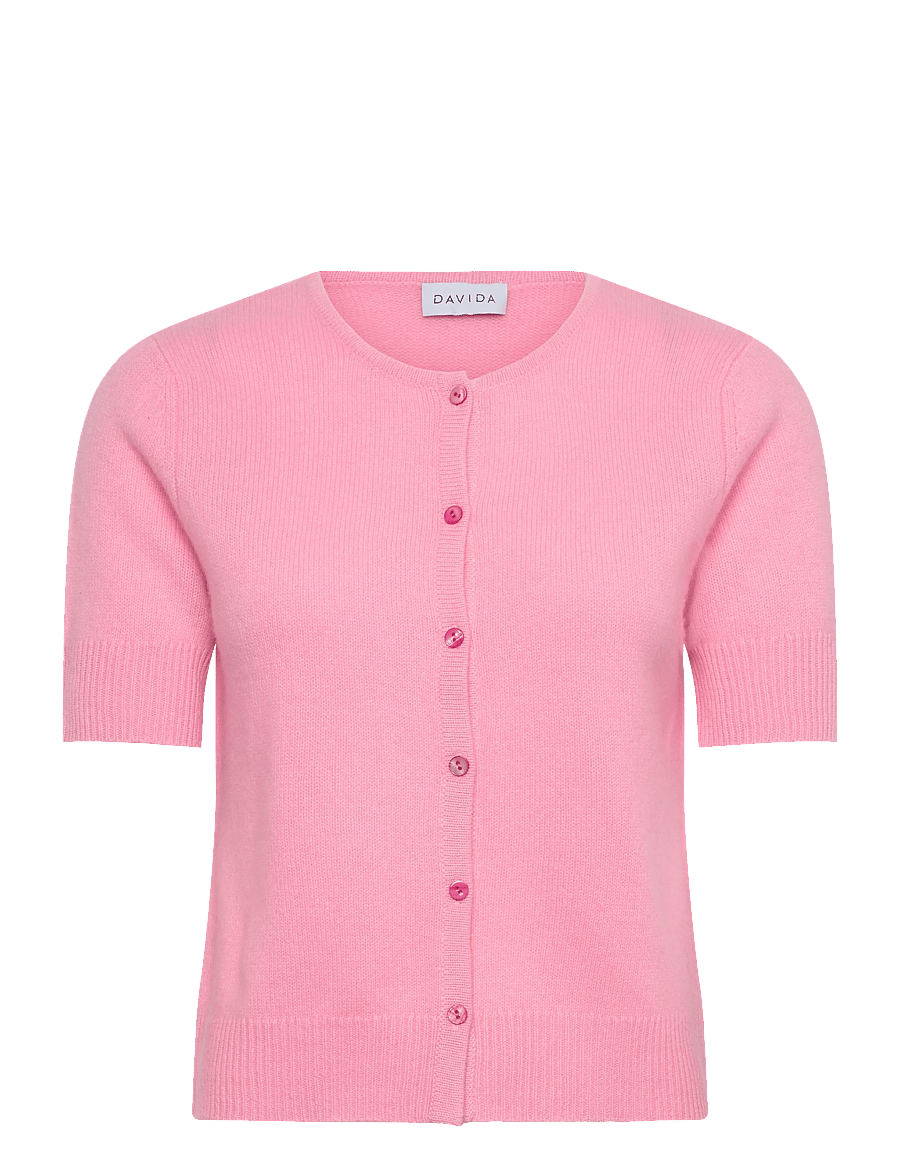 Davida Cashmere - short sleeve boxy cardigan - kaschmir - strong pink - 1
