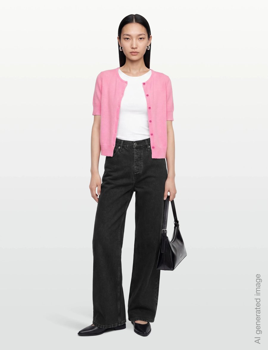 Davida Cashmere - short sleeve boxy cardigan - kaschmir - strong pink - 0