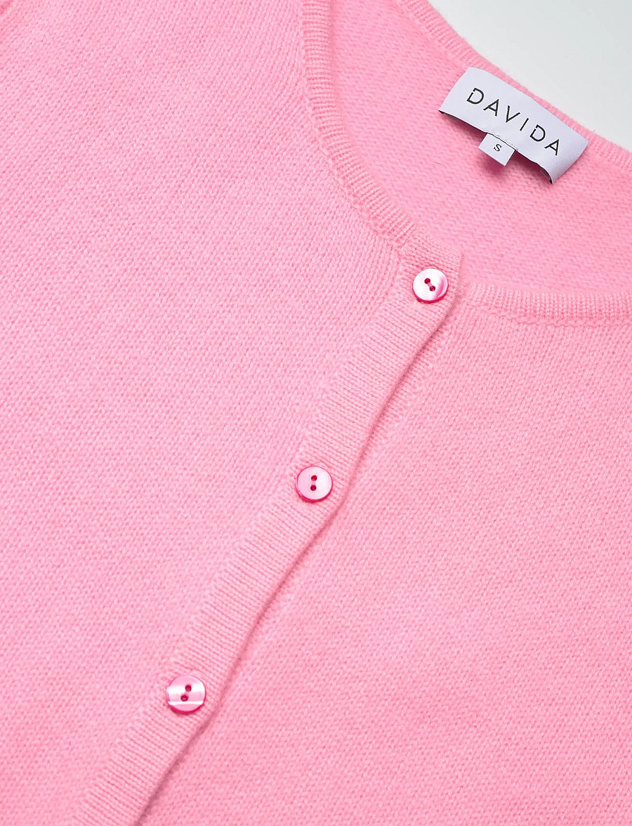 Davida Cashmere - short sleeve boxy cardigan - kaschmir - strong pink - 5