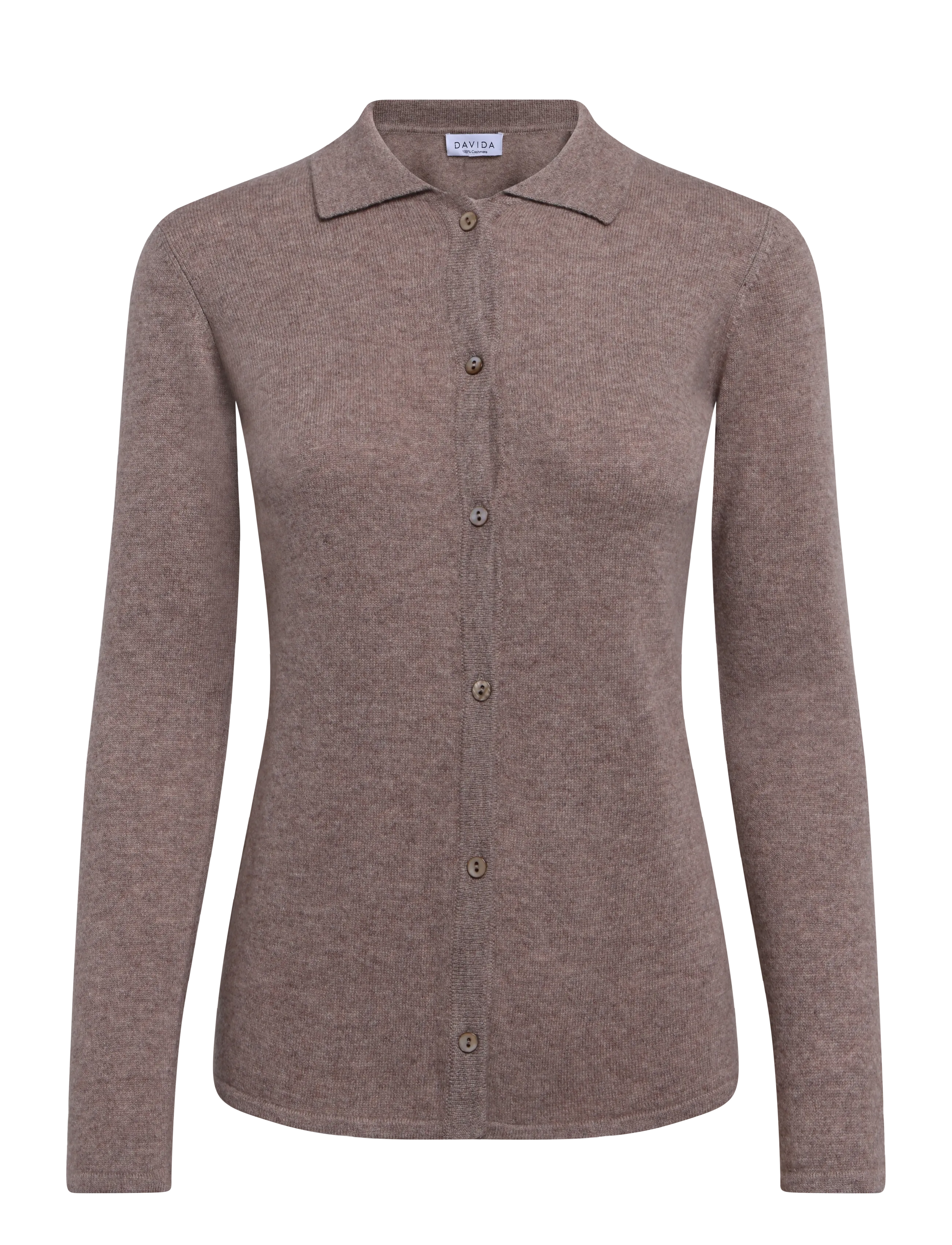 Davida Cashmere classic collar cardigan - Cardigans - MINK / brown
