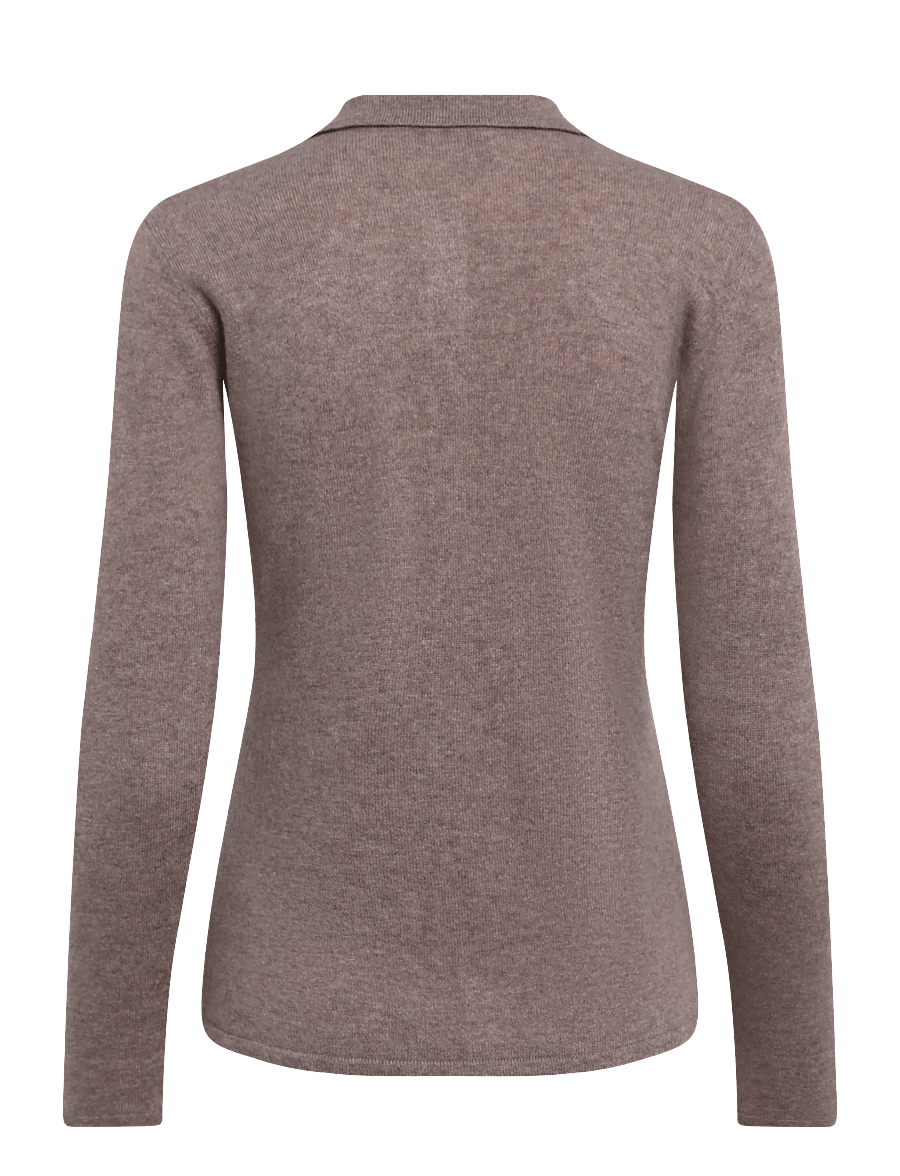 Davida Cashmere - classic collar cardigan - cardigans - mink - 1