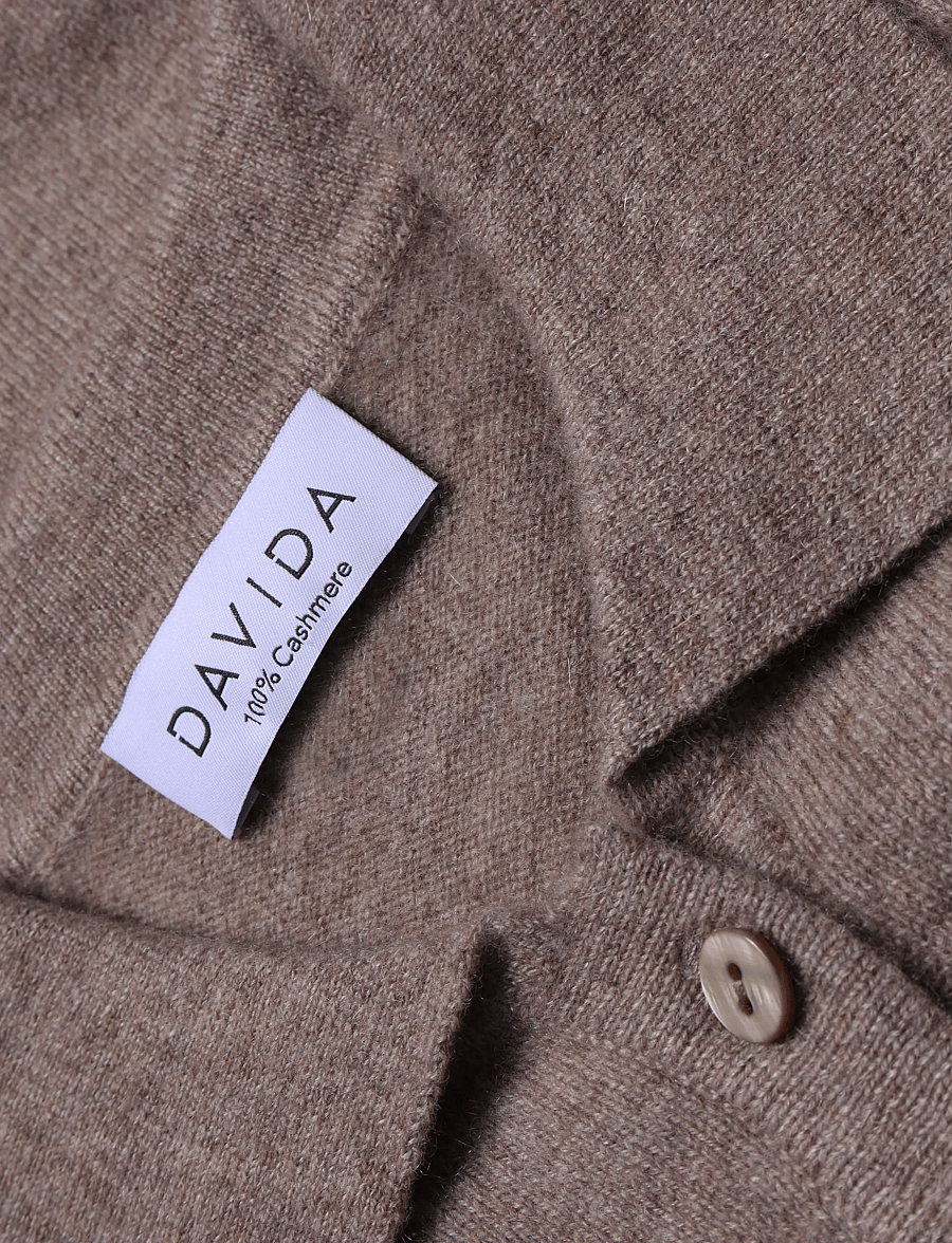 Davida Cashmere - classic collar cardigan - cardigans - mink - 2