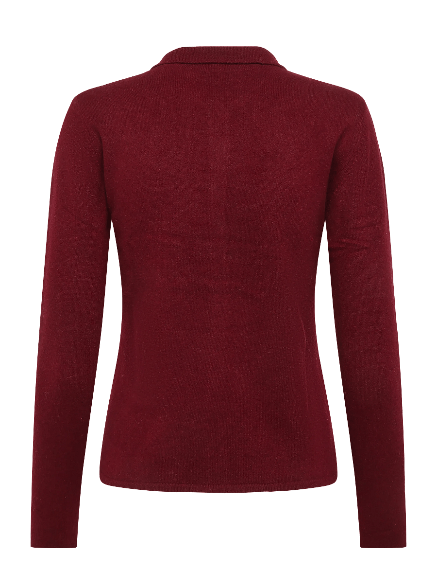 Davida Cashmere - classic collar cardigan - kaschmir - mulberry red - 1
