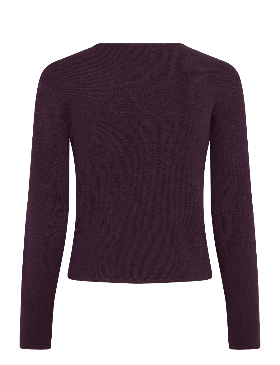 Davida Cashmere - classic cardigan pearl buttons - kashmir - plum - 1