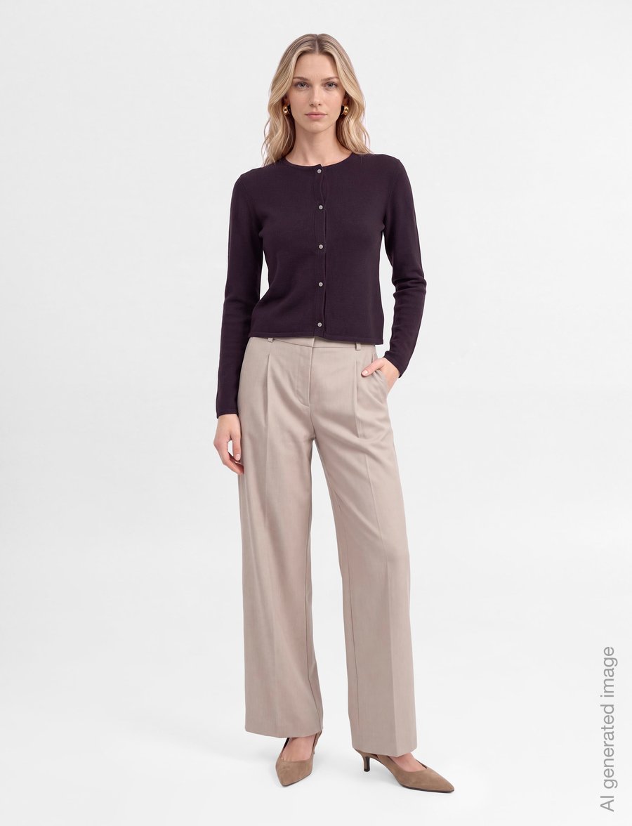 Davida Cashmere - classic cardigan pearl buttons - kaschmir - plum - 0
