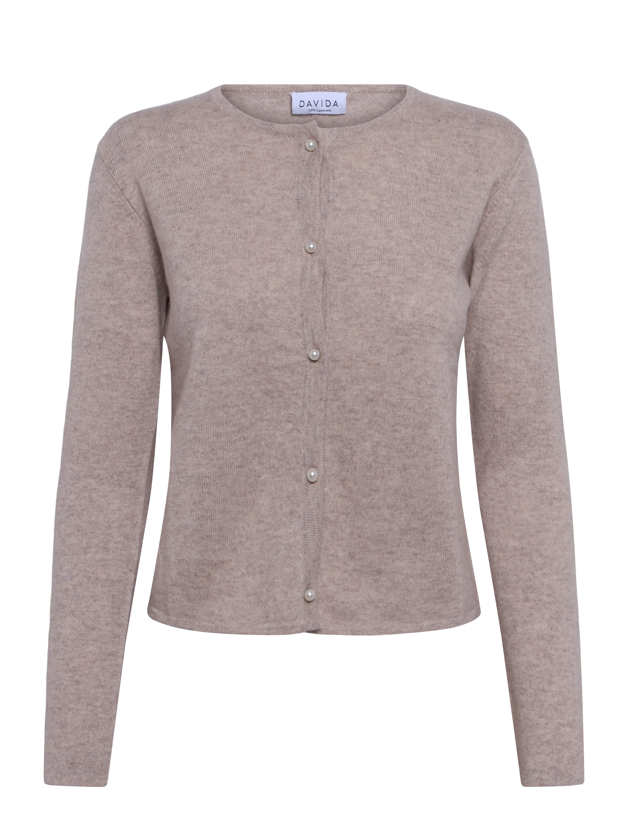 Davida Cashmere classic cardigan pearl buttons - Cardigans - SAND / beige