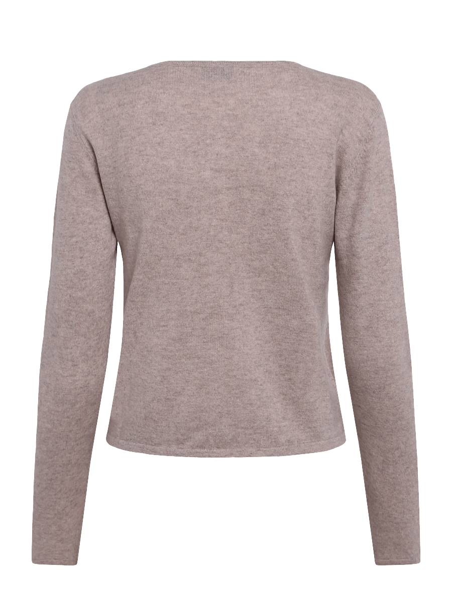 Davida Cashmere - classic cardigan pearl buttons - cardigans - sand - 1