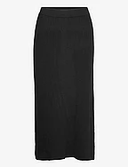 Rib A-line Skirt - BLACK