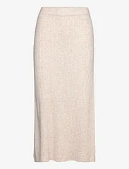 Davida Cashmere - Rib A-line Skirt - stickade kjolar - light beige - 0