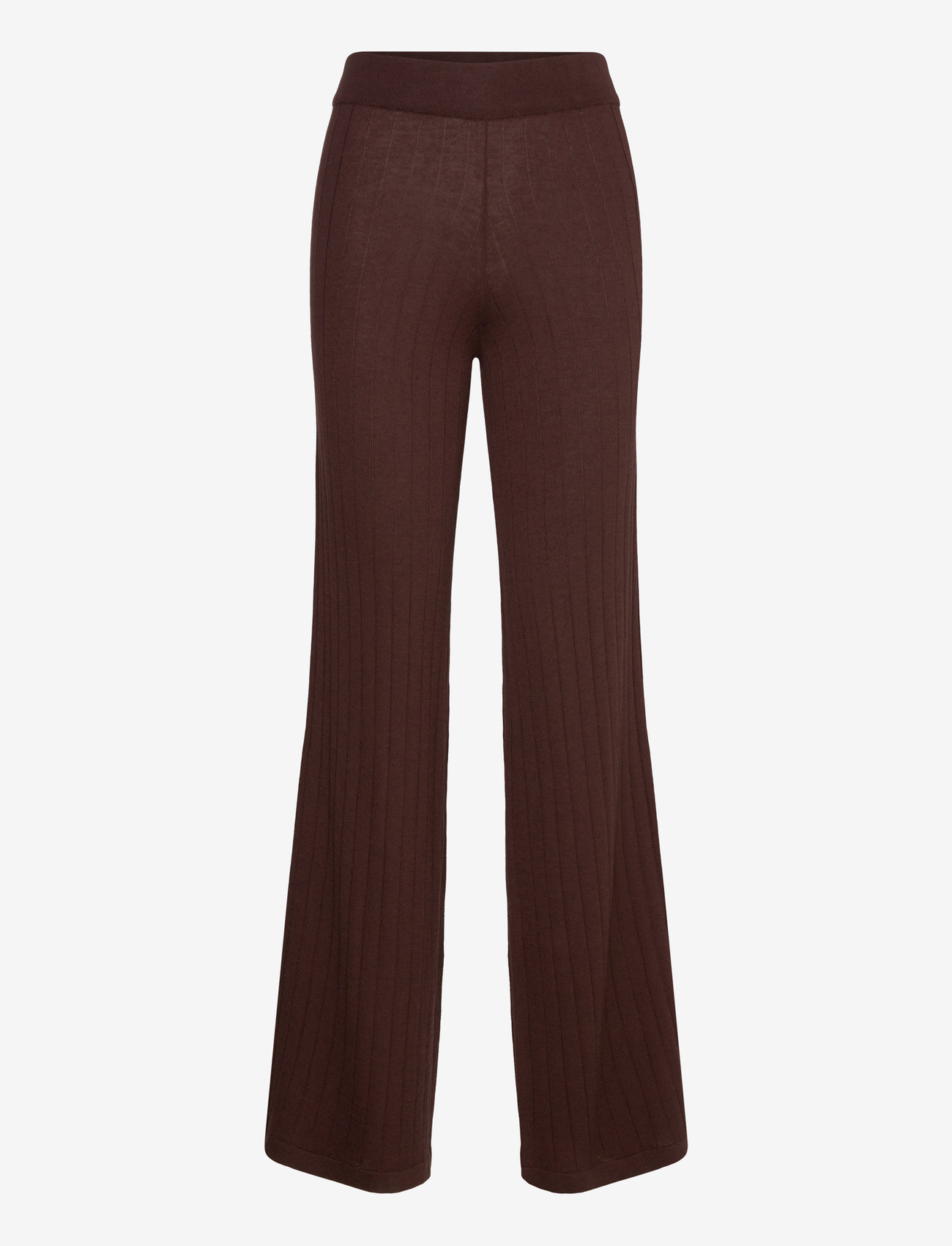 Davida Cashmere - Fine Knit Wide Pants - vida byxor - walnut - 0