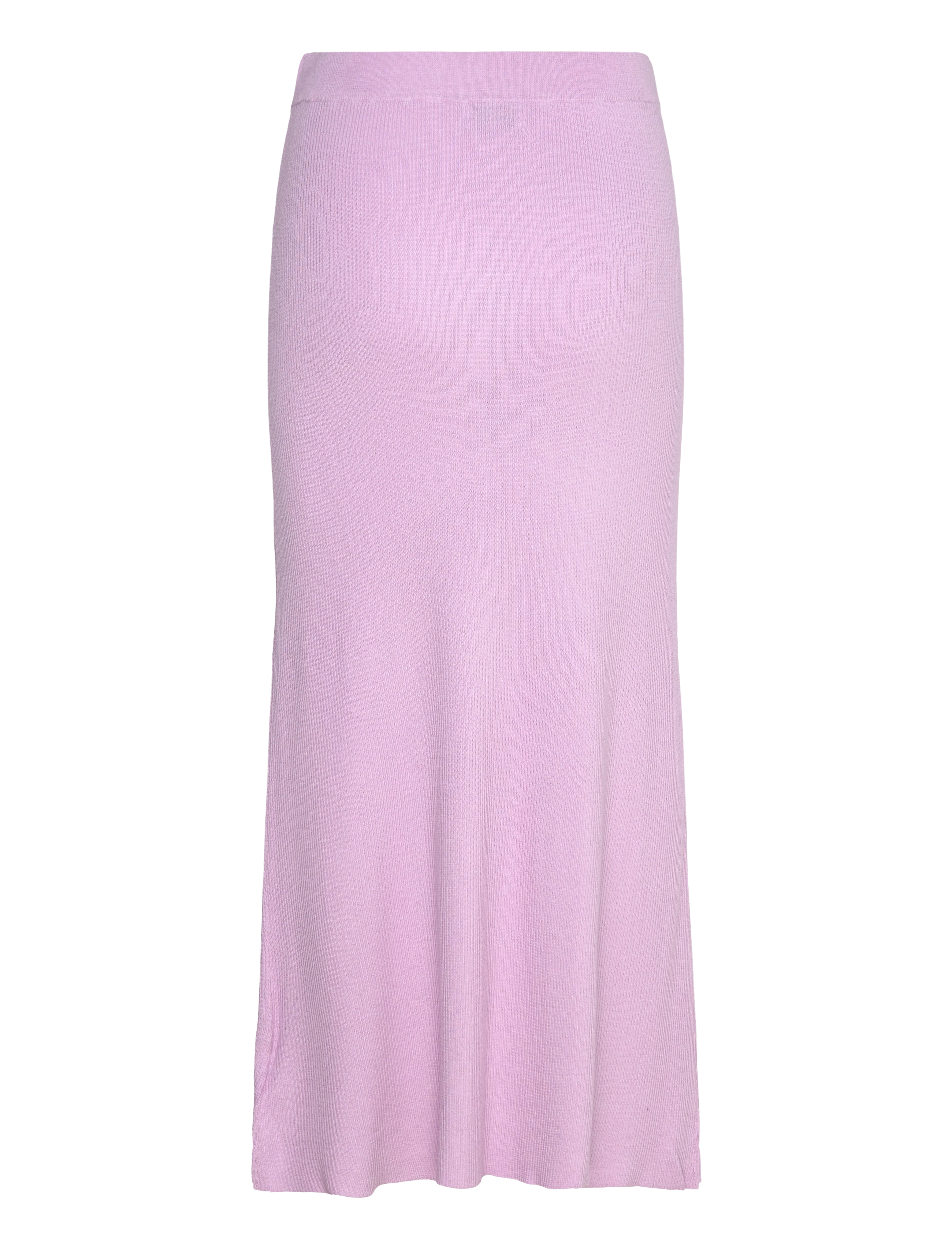 Davida Cashmere - Fine Knit Rib A-line Skirt - light orchid - 1