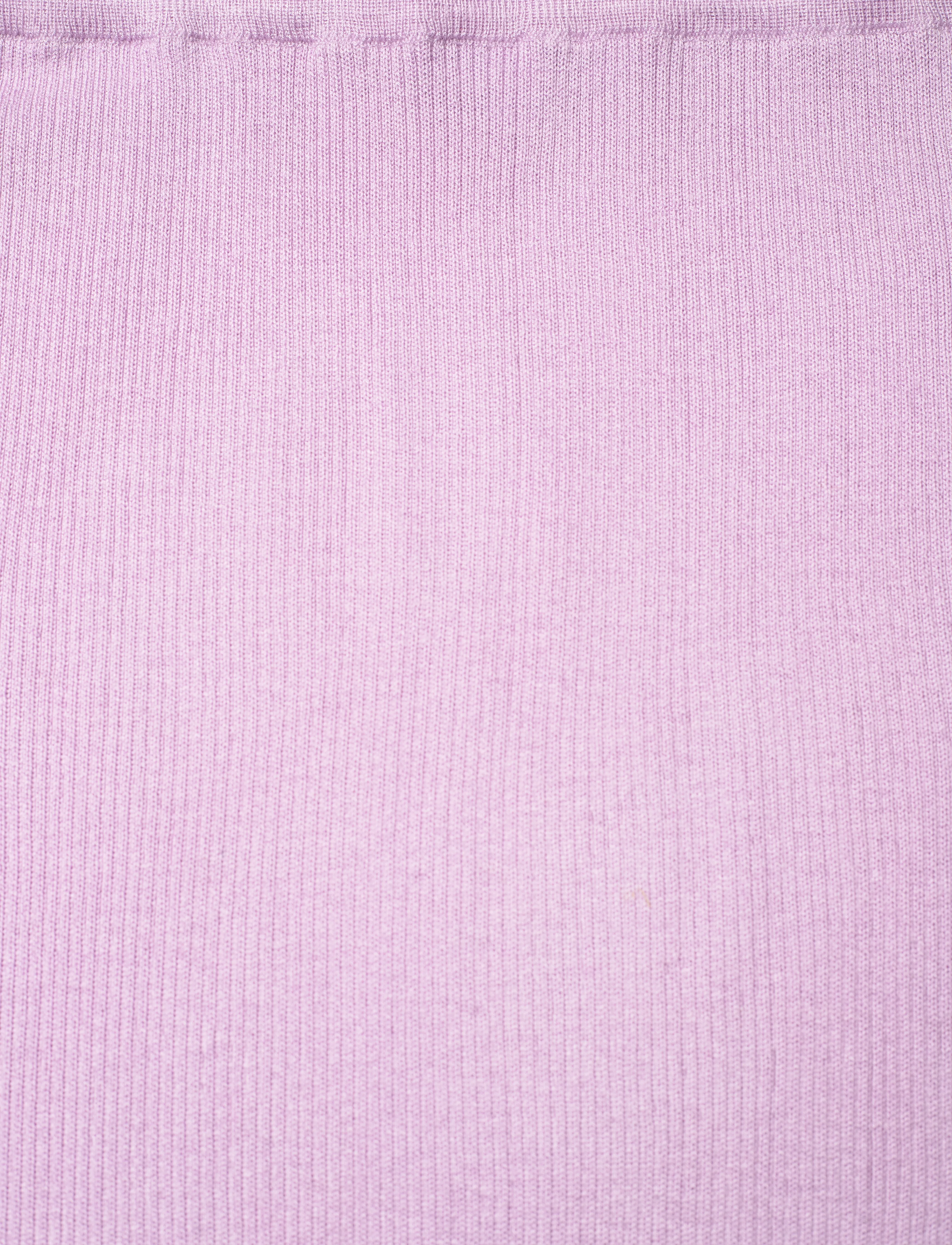 Davida Cashmere - Fine Knit Rib A-line Skirt - light orchid - 2
