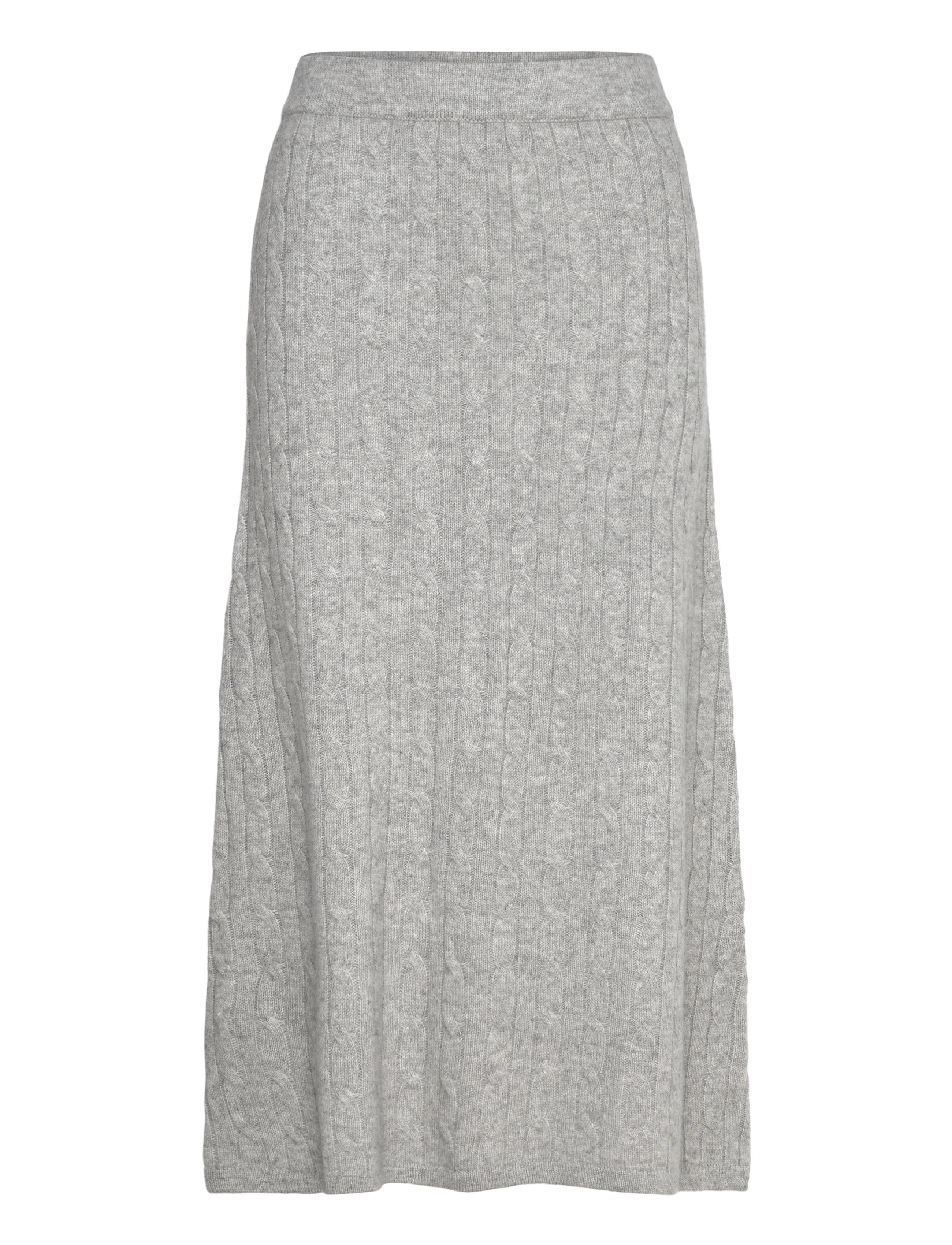 DAVIDA CASHMERE A-Line Cable Rock Grau - L - Damen