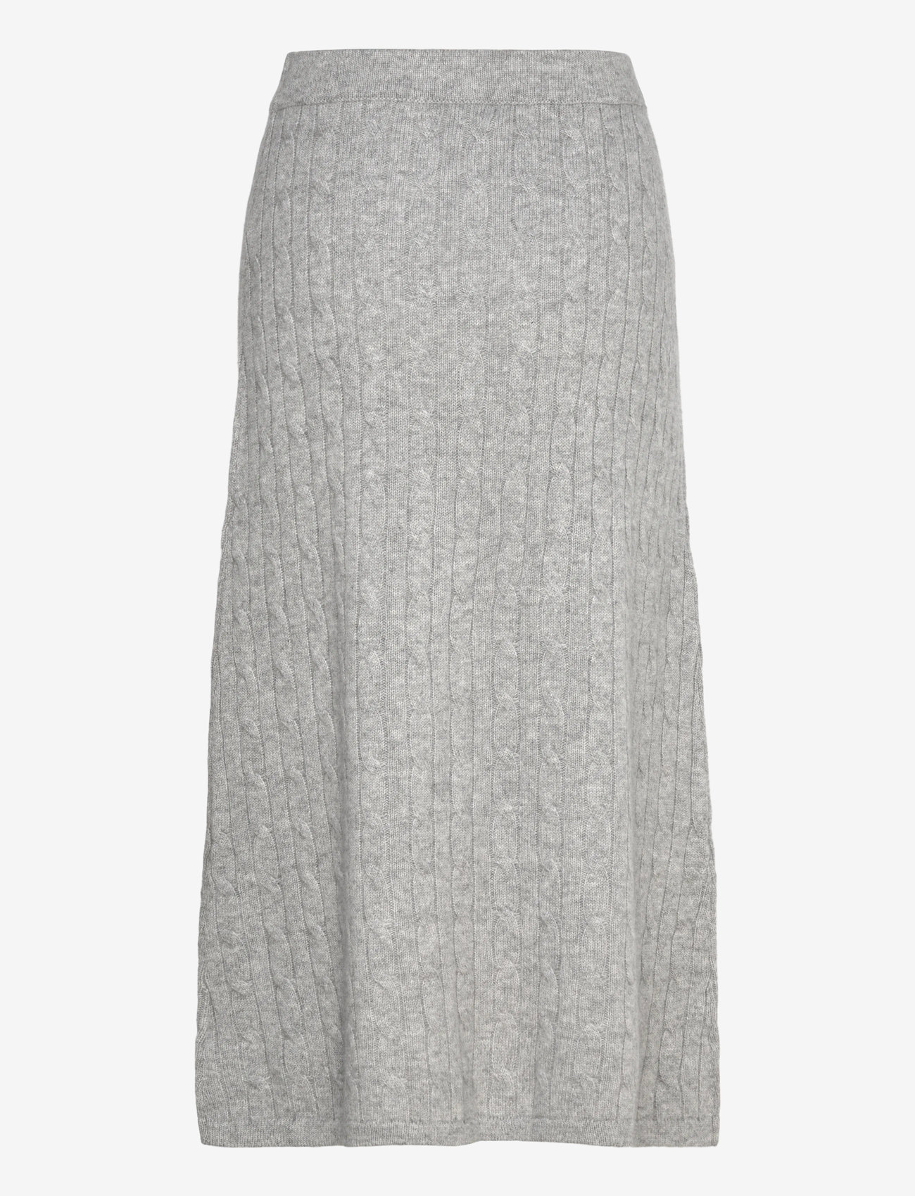 Davida Cashmere - A-Line Cable Skirt - strikkede nederdele - light grey - 2