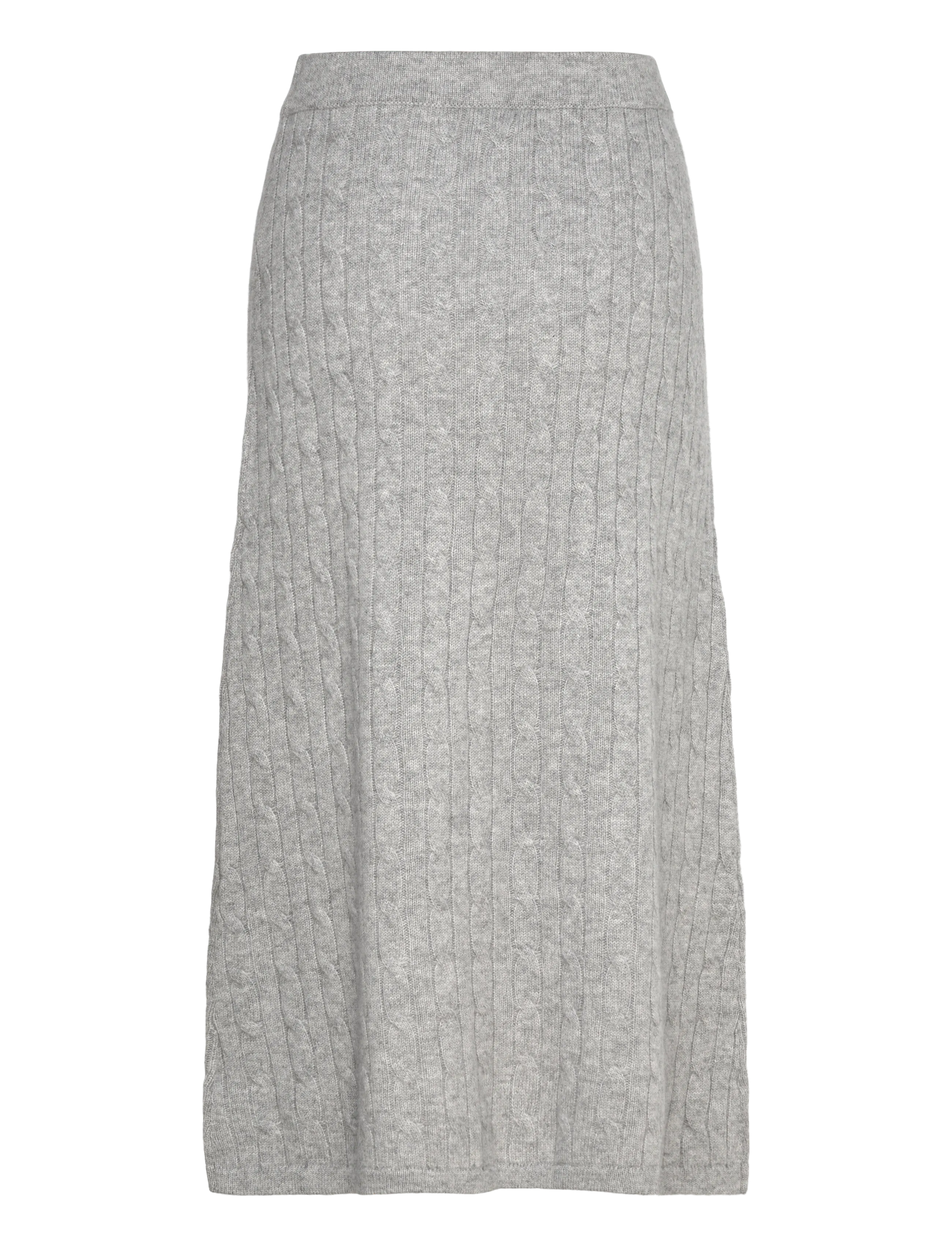 Davida Cashmere - A-Line Cable Skirt - strickröcke - light grey - 2