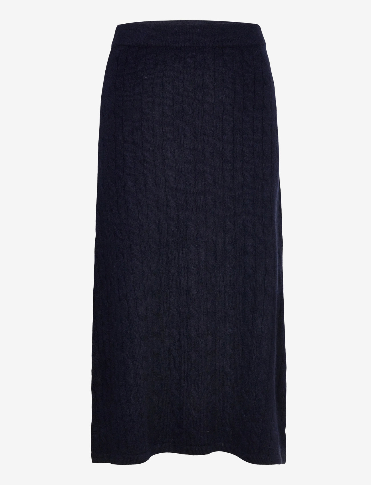 Davida Cashmere - A-Line Cable Skirt - neulehameet - navy - 0