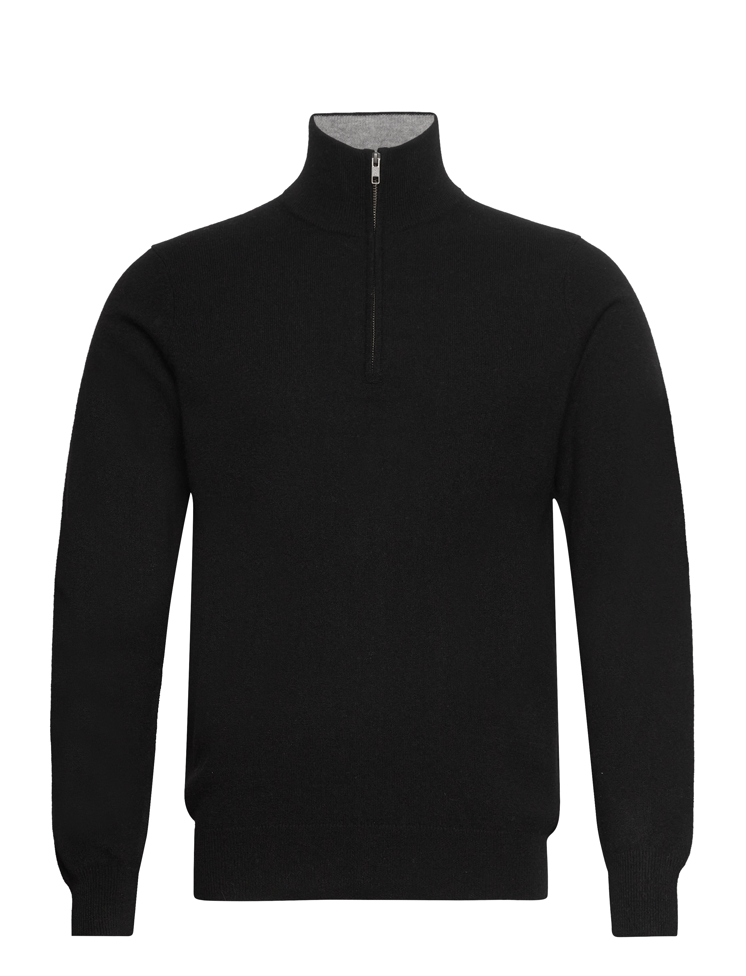 DAVIDA CASHMERE Man Half Zip Schwarz - S - Herren