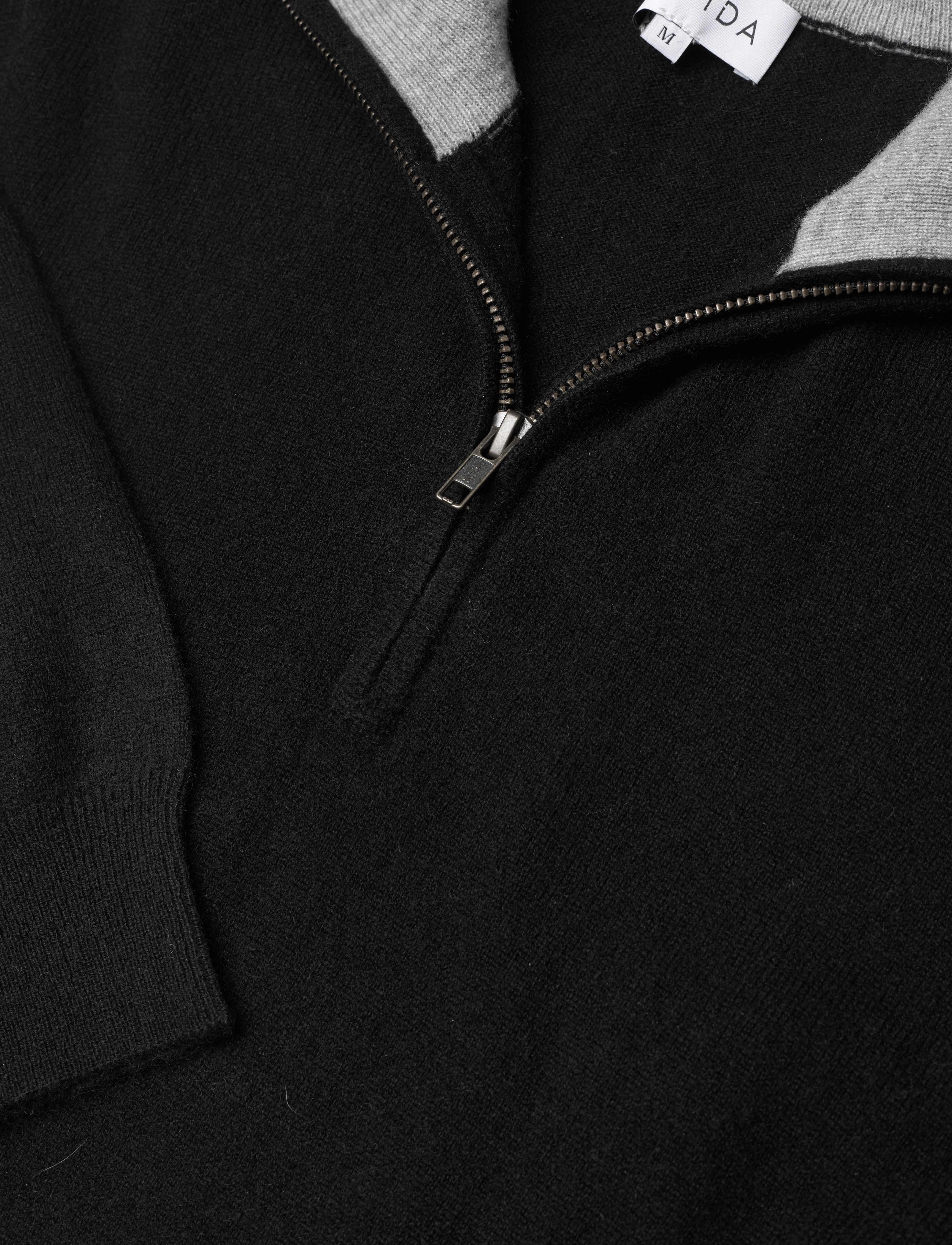 Davida Cashmere - Man Half Zip - strik - black - 3