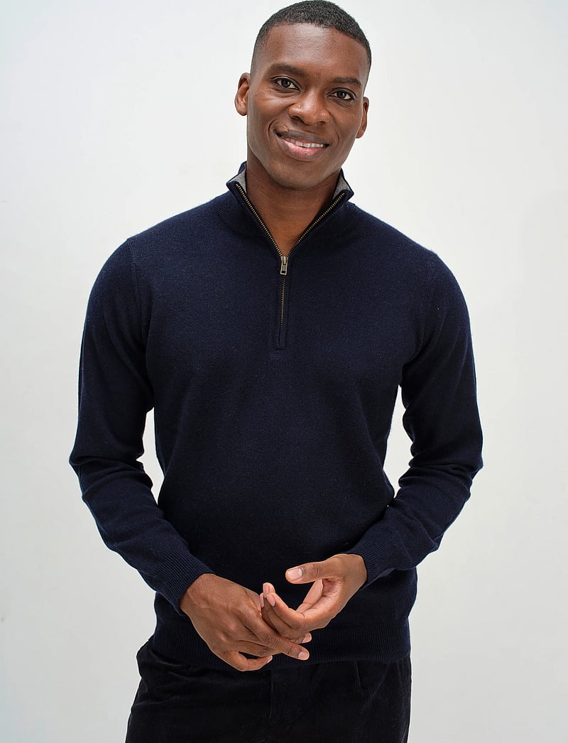 Davida Cashmere - Man Half Zip - half zip-trøjer - navy - 0