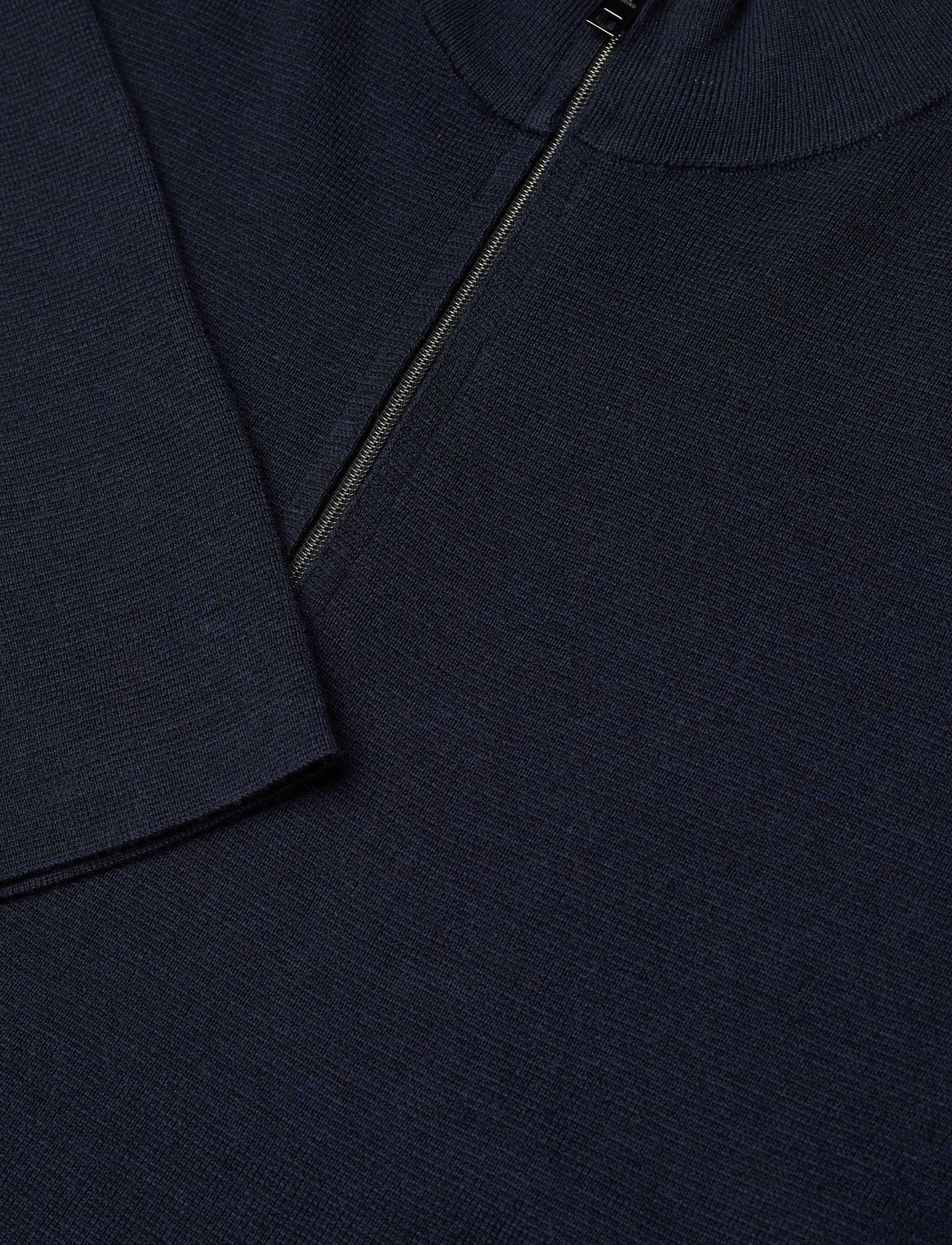 Davida Cashmere - Man Half Zip - strik - navy - 3