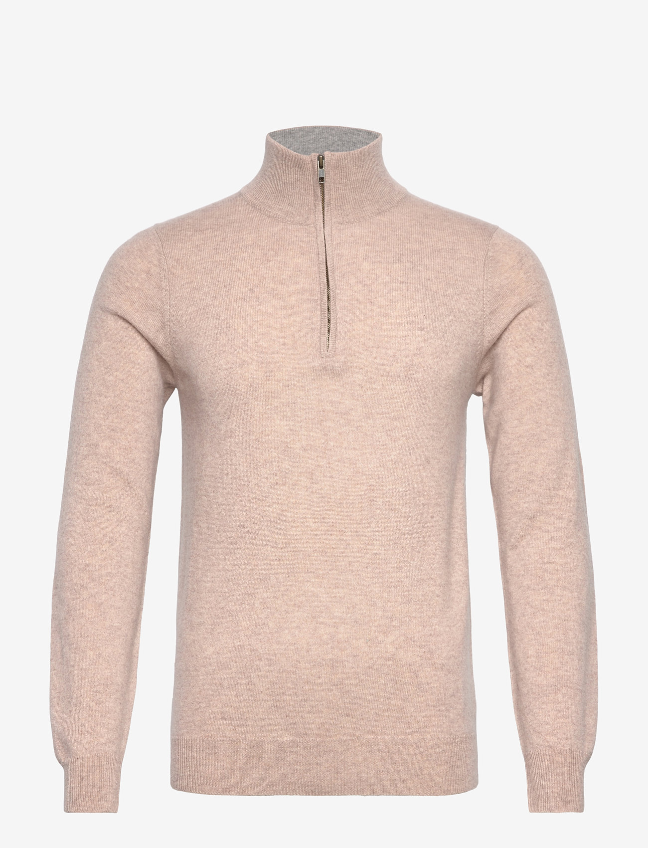 Davida Cashmere - Man Half Zip - efterårstøj - sand - 1