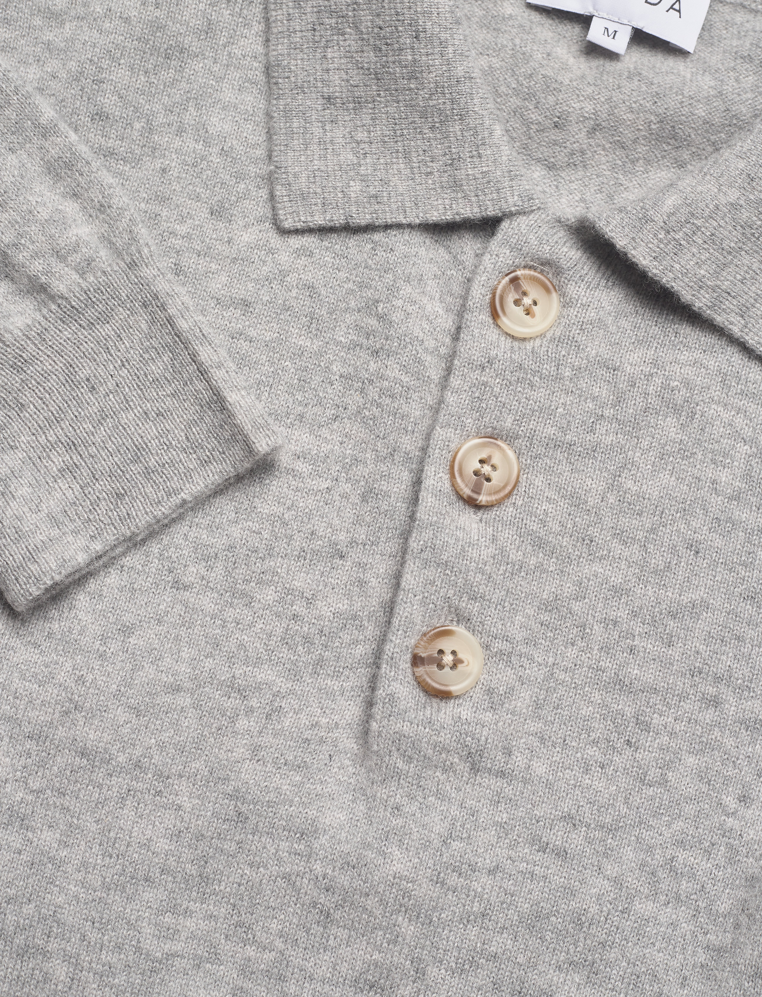 Davida Cashmere - Man Collar - stickade pikéer - light grey - 3