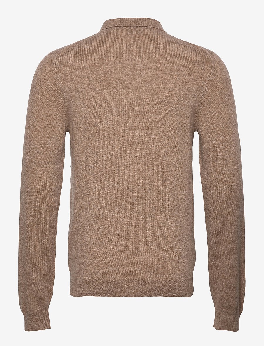 Davida Cashmere - Man Collar - poloer i strik med lange ærmer - mink - 2