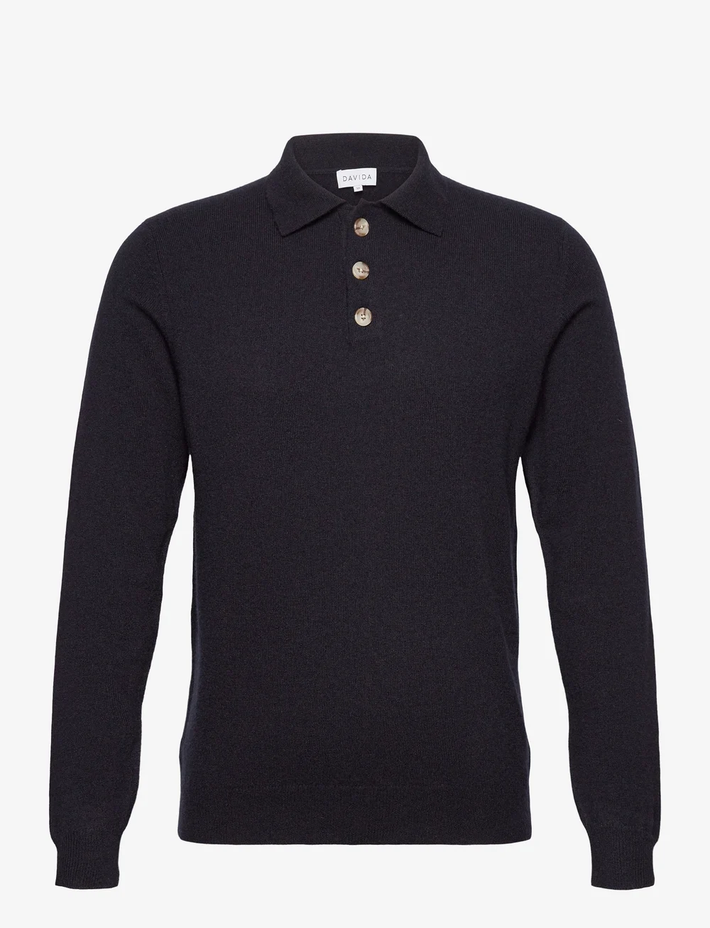 Davida Cashmere - Man Collar - stickade pikéer - navy - 1