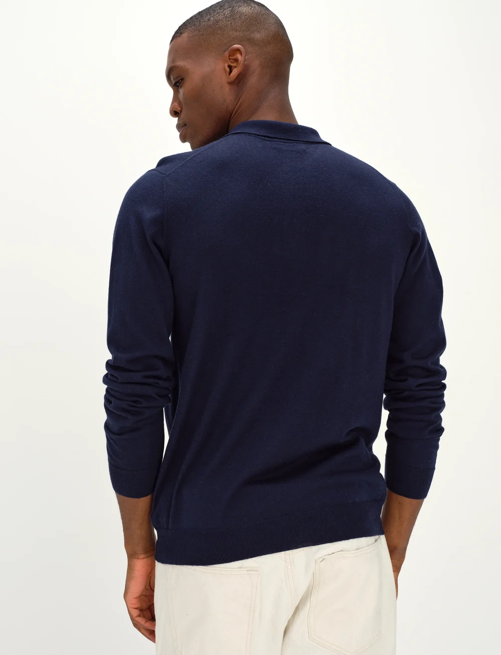 Davida Cashmere - Man Collar - stickade pikéer - navy - 3