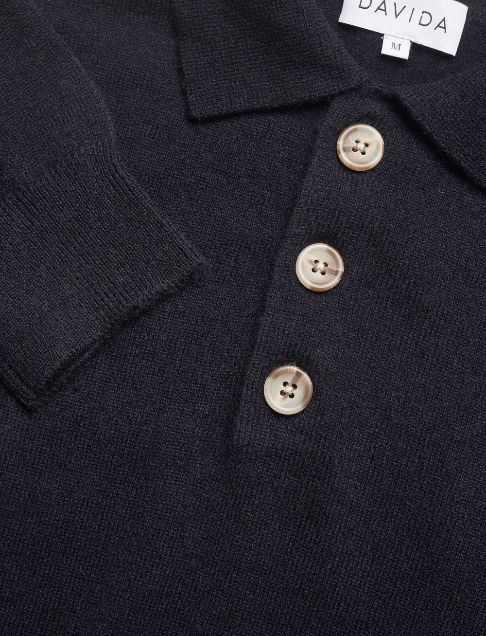 Davida Cashmere - Man Collar - stickade pikéer - navy - 4