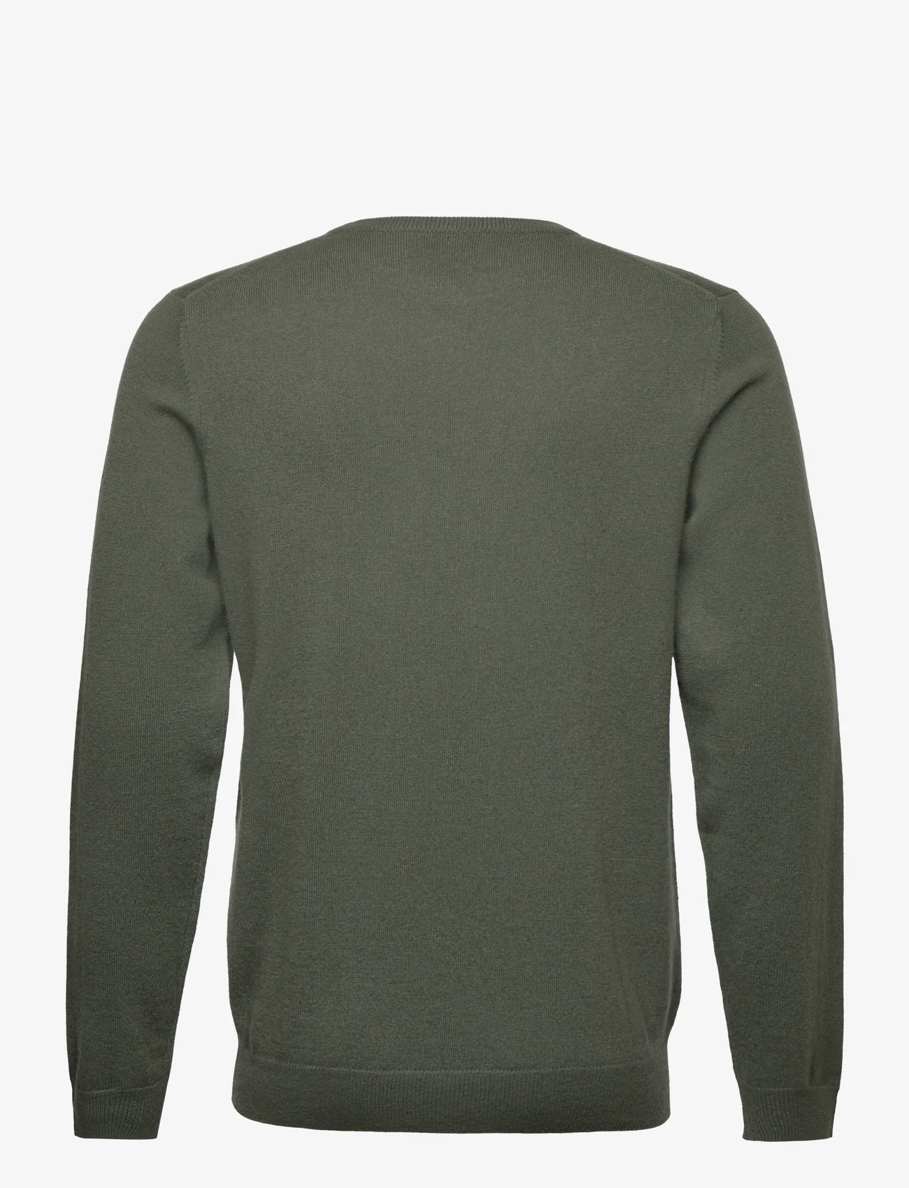 Davida Cashmere - Man O-neck Plain - megzti laisvalaikio drabužiai - army green - 1