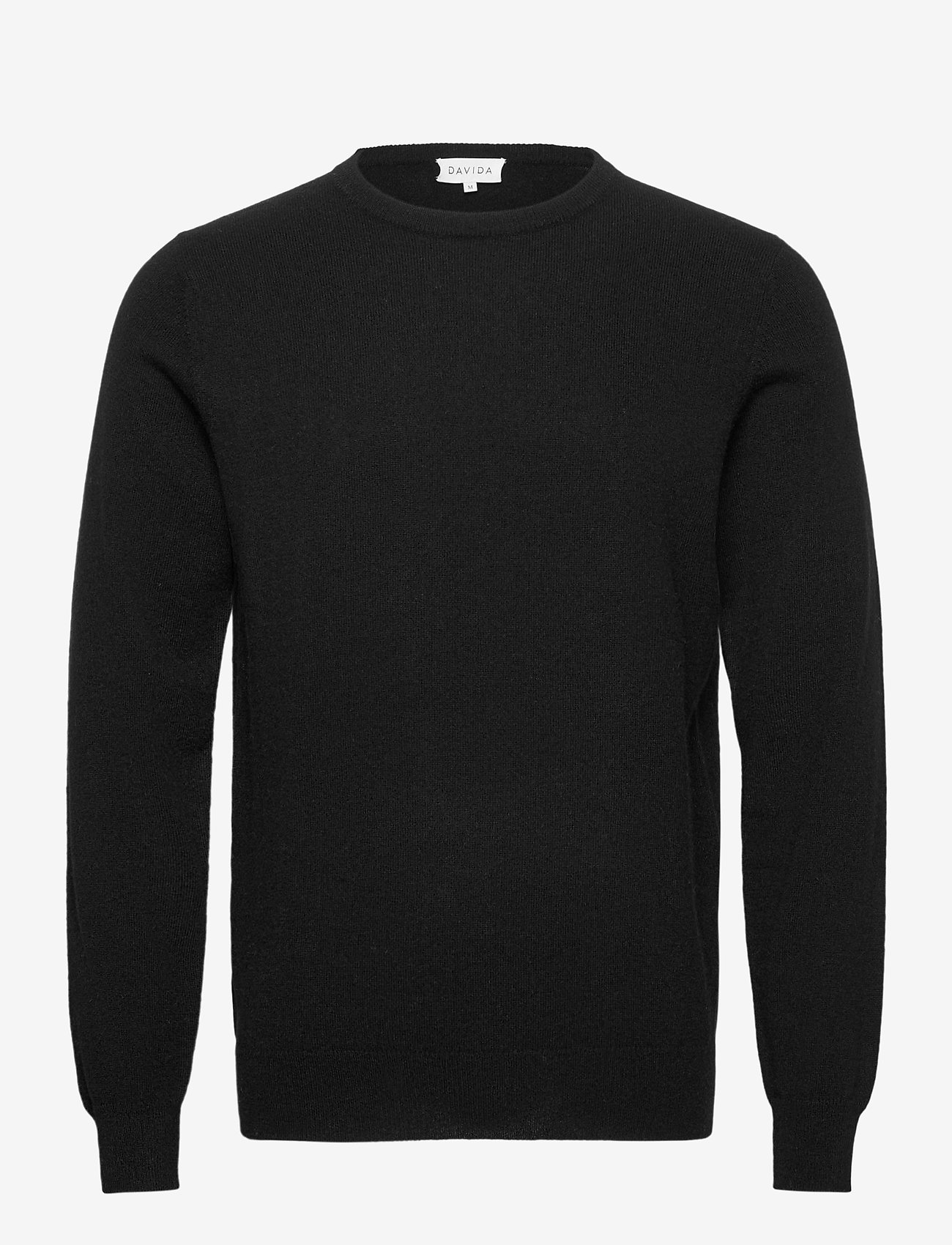 Davida Cashmere - Man O-neck Plain - rundhals - black - 1