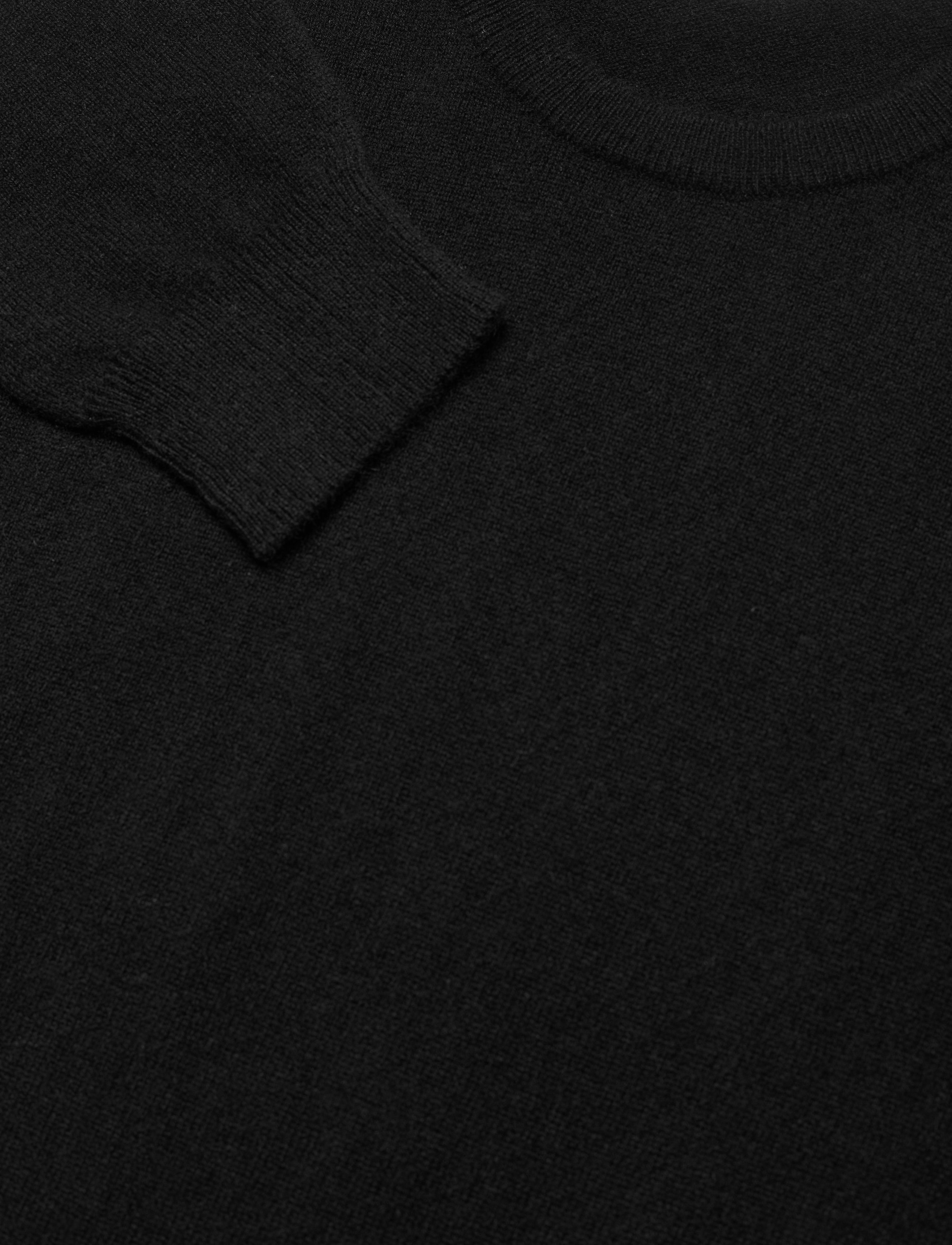 Davida Cashmere - Man O-neck Plain - knitwear - black - 2