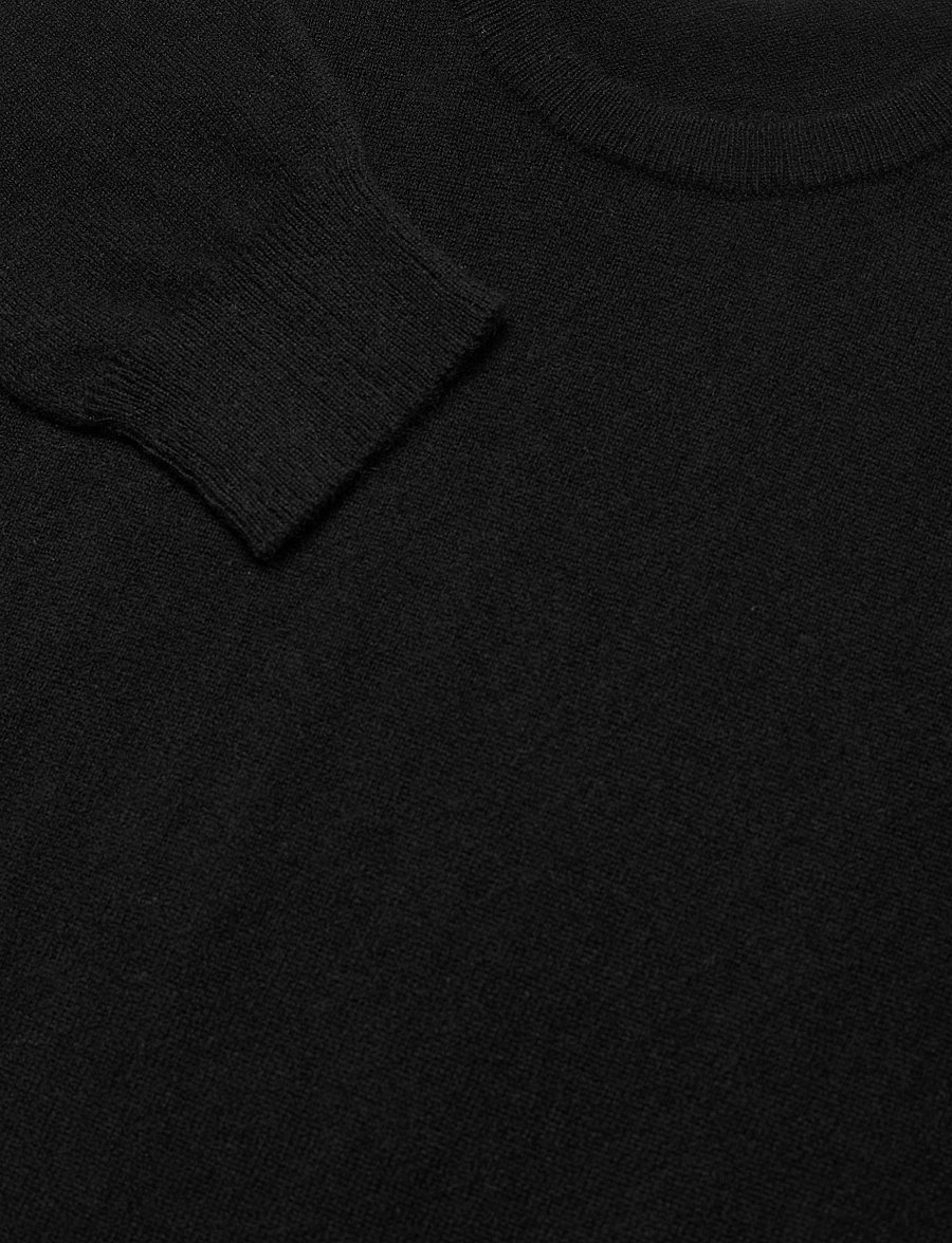 Davida Cashmere - Man O-neck Plain - rundhalsad - black - 2