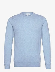 Davida Cashmere - Man O-neck Plain - megzti laisvalaikio drabužiai - blue fog - 0
