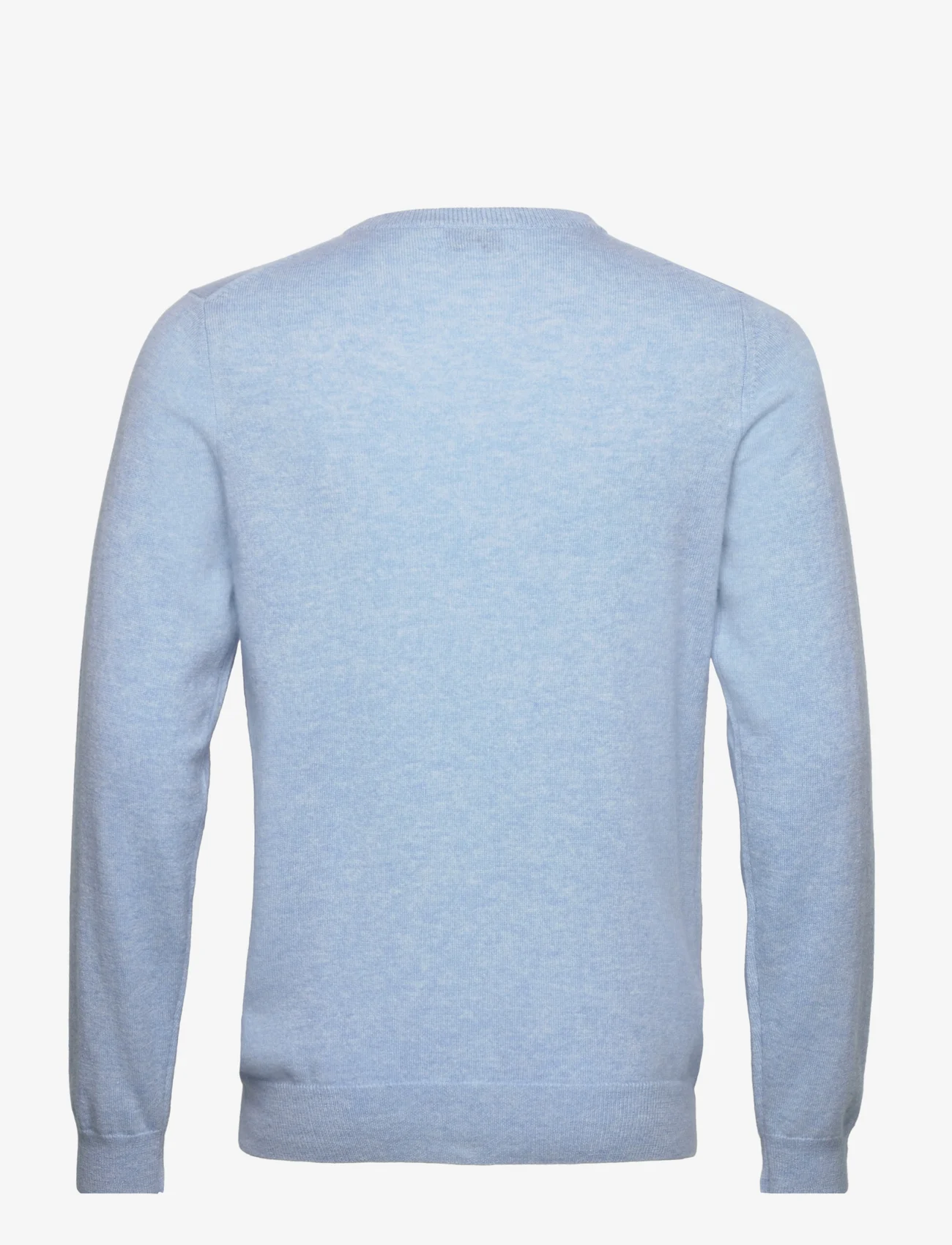 Davida Cashmere - Man O-neck Plain - basic knitwear - blue fog - 1