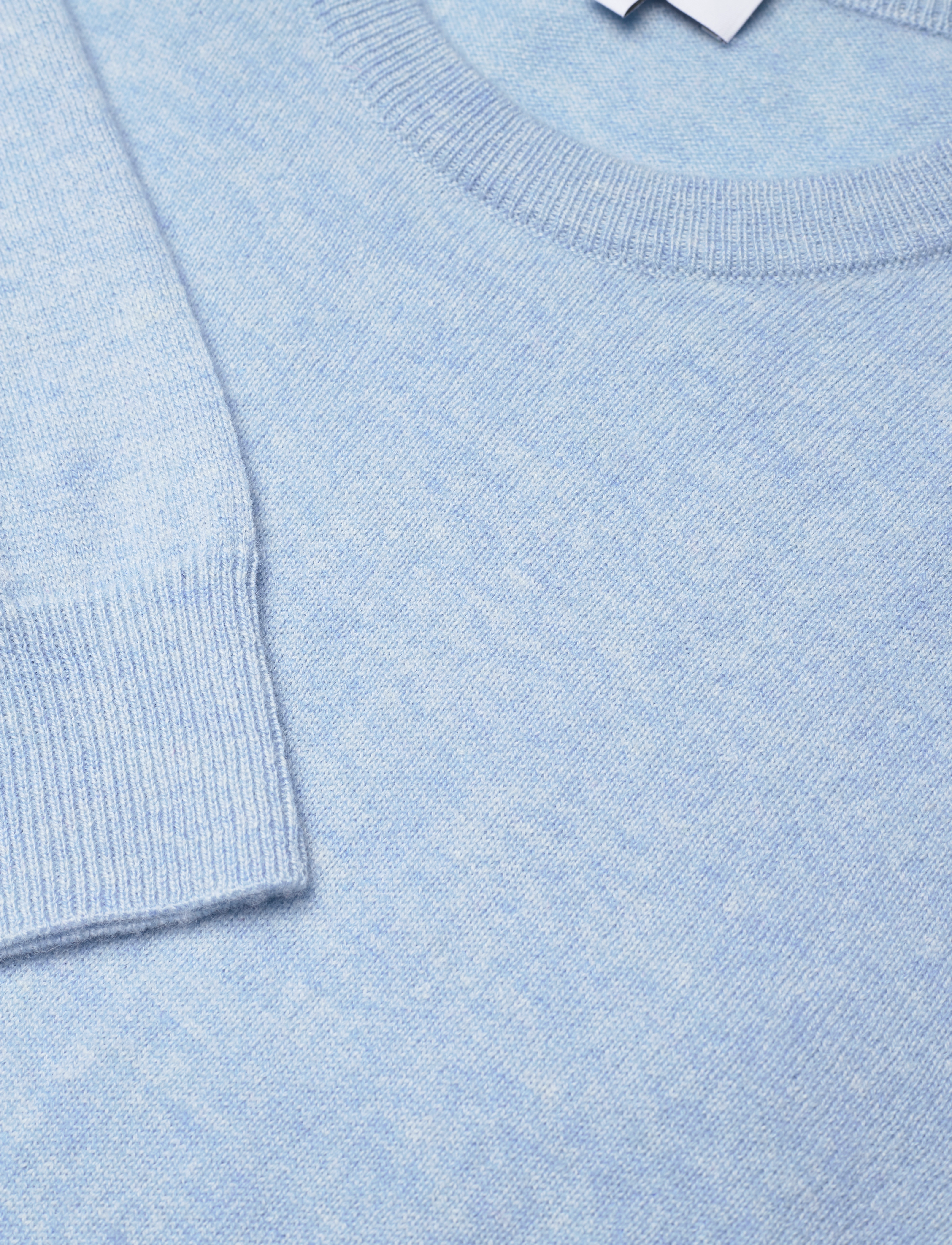 Davida Cashmere - Man O-neck Plain - trøjer - blue fog - 3