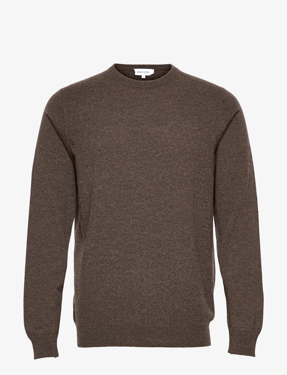 Davida Cashmere - Man O-neck Plain - pyöreäaukkoiset - cacao - 0