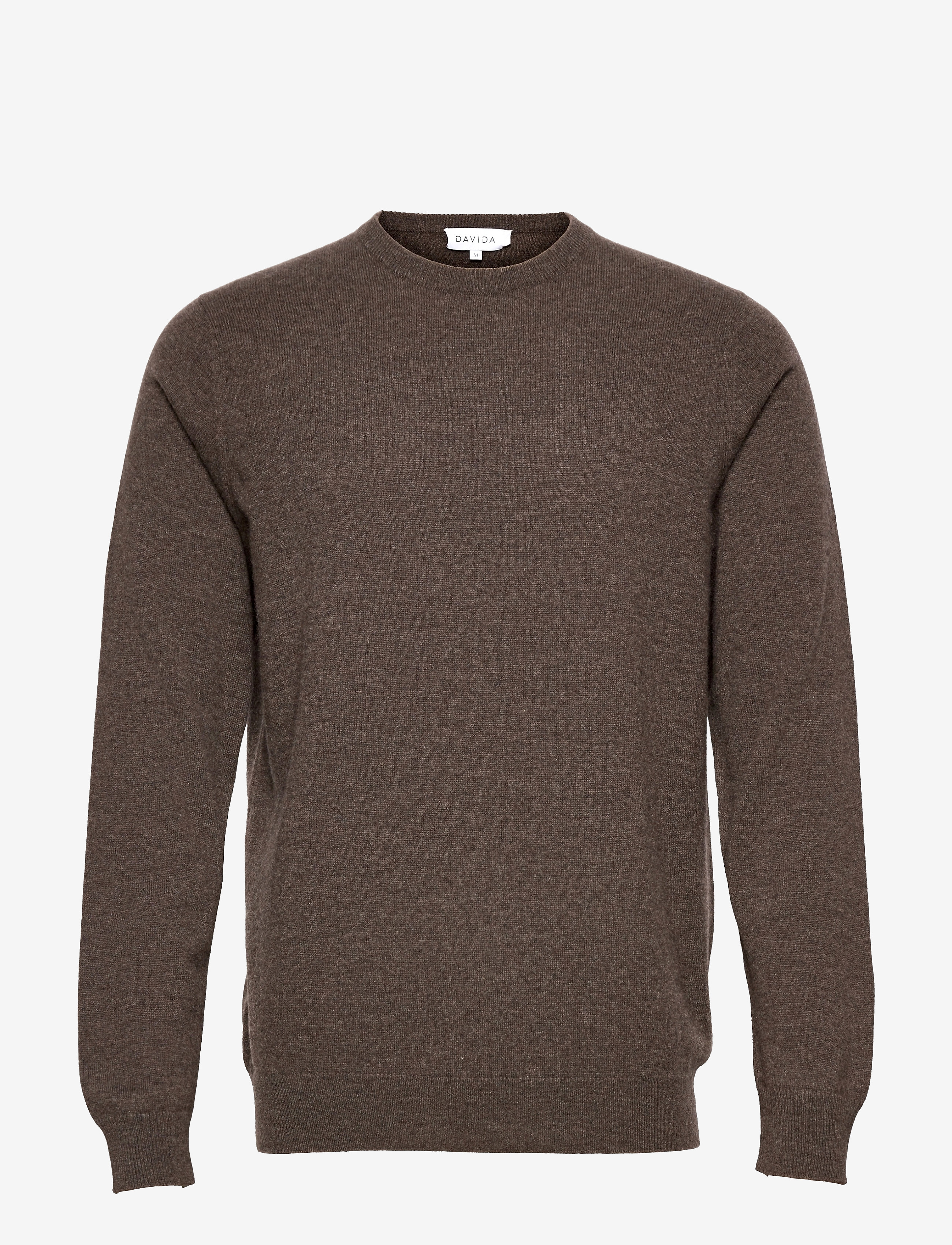 Davida Cashmere Man O-neck Plain - Rundhalsad - CACAO / brown