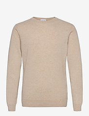 Davida Cashmere - Man O-neck Plain - basic knitwear - light beige - 0