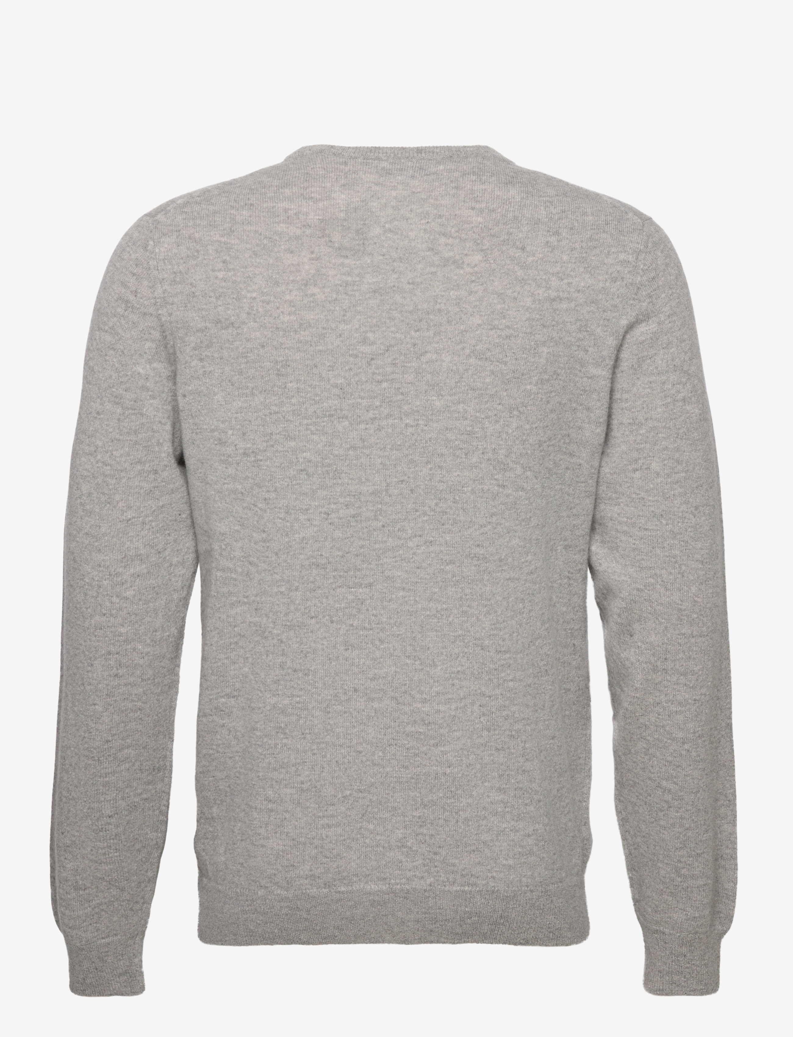 Davida Cashmere - Man O-neck Plain - strik - light grey - 2