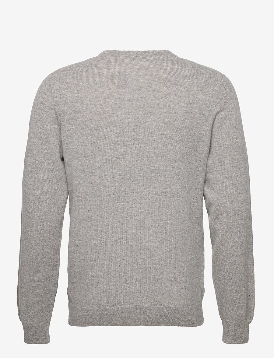 Davida Cashmere - Man O-neck Plain - rundhalsad - light grey - 2