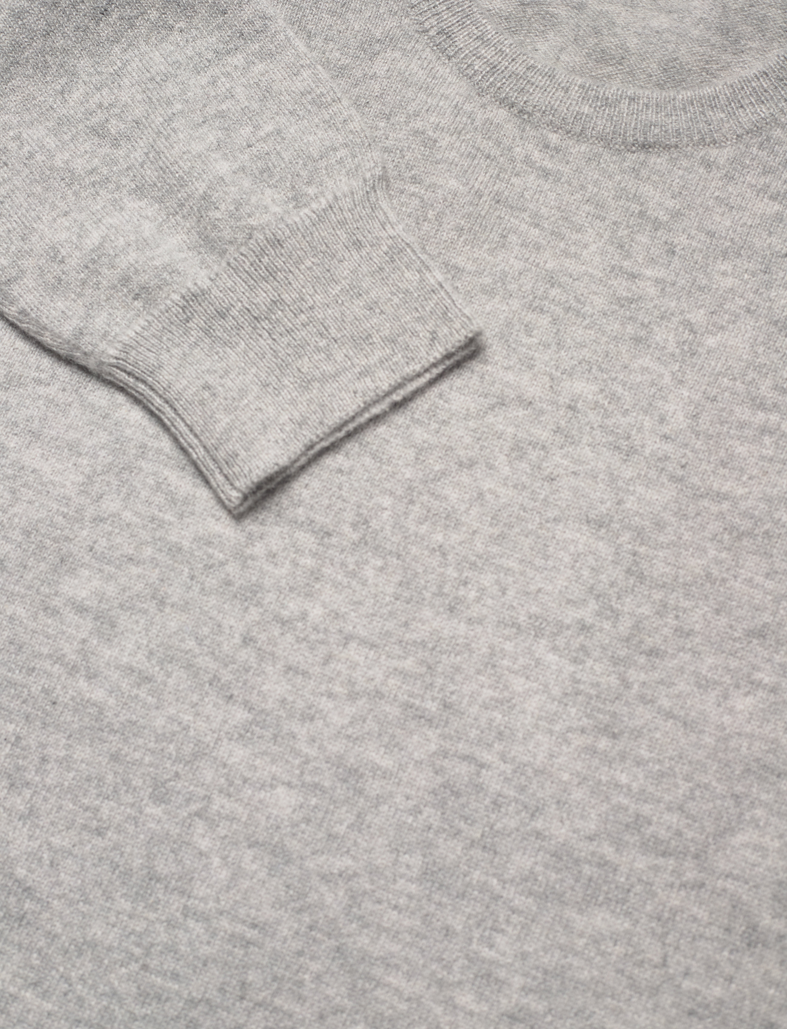 Davida Cashmere - Man O-neck Plain - strik - light grey - 4