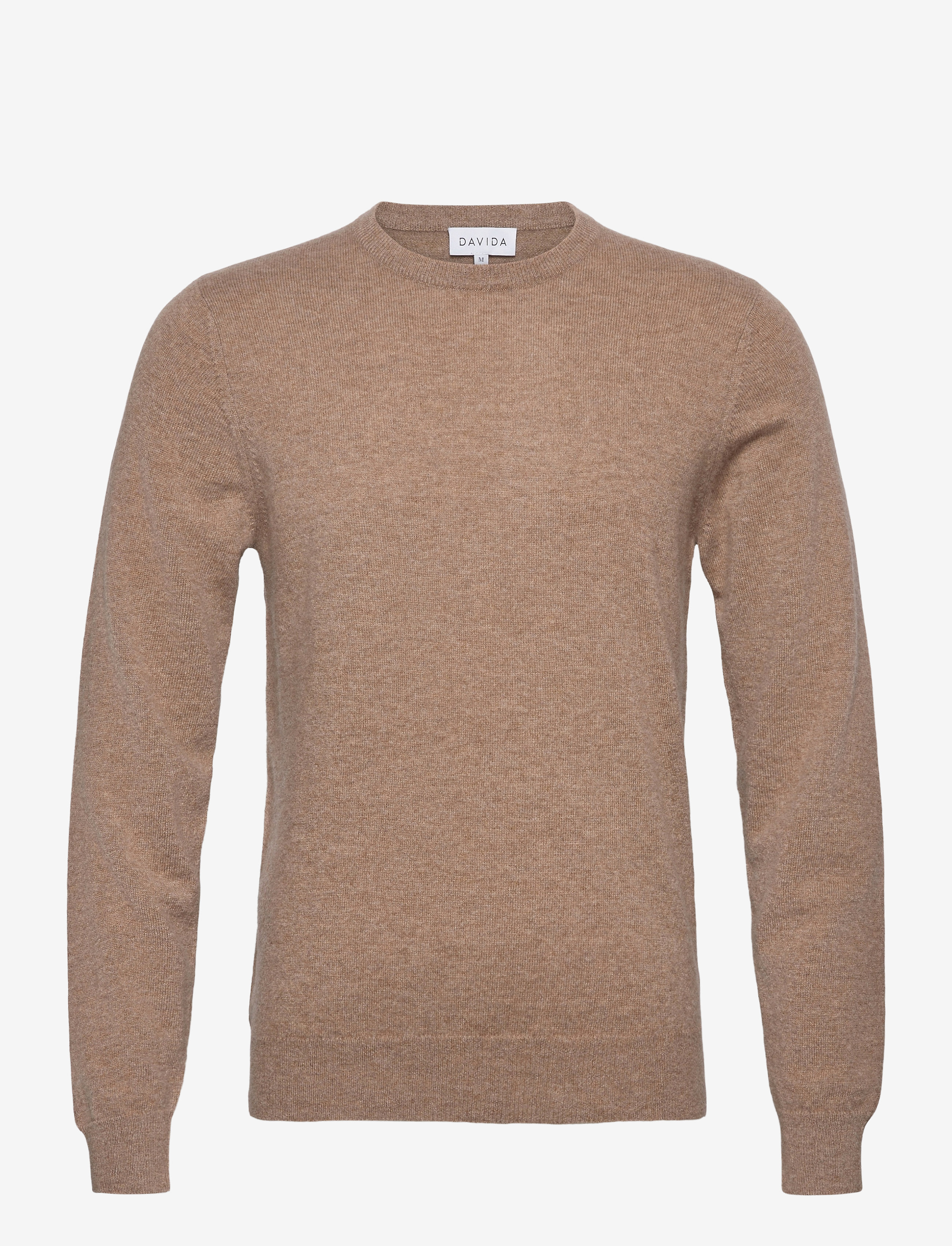 DAVIDA CASHMERE Man O-Neck Plain Braun - XL - Herren