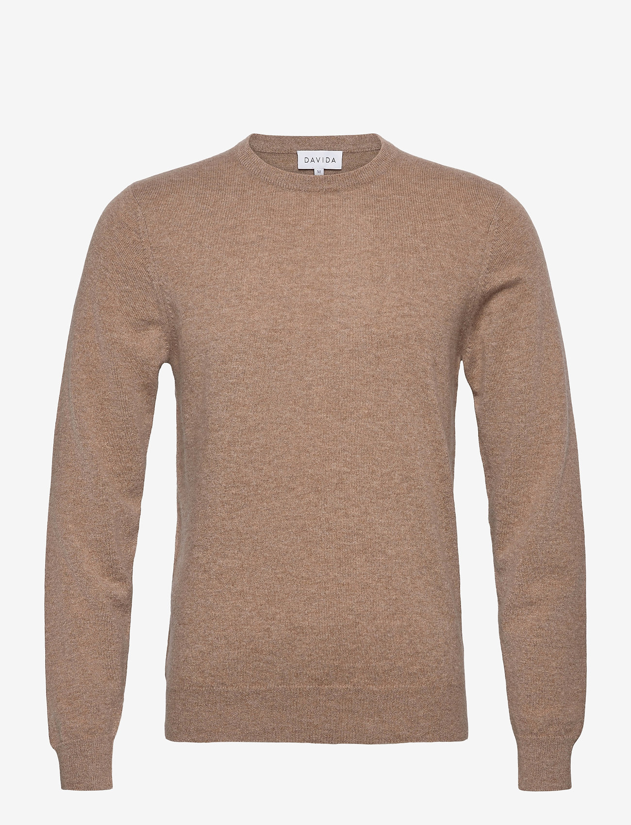 Davida Cashmere - Man O-neck Plain - efterårstøj - mink - 0