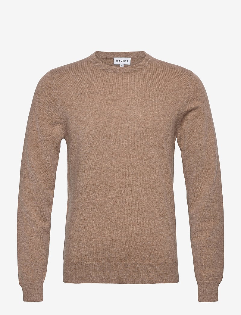 Davida Cashmere - Man O-neck Plain - pyöreäaukkoiset - mink - 1