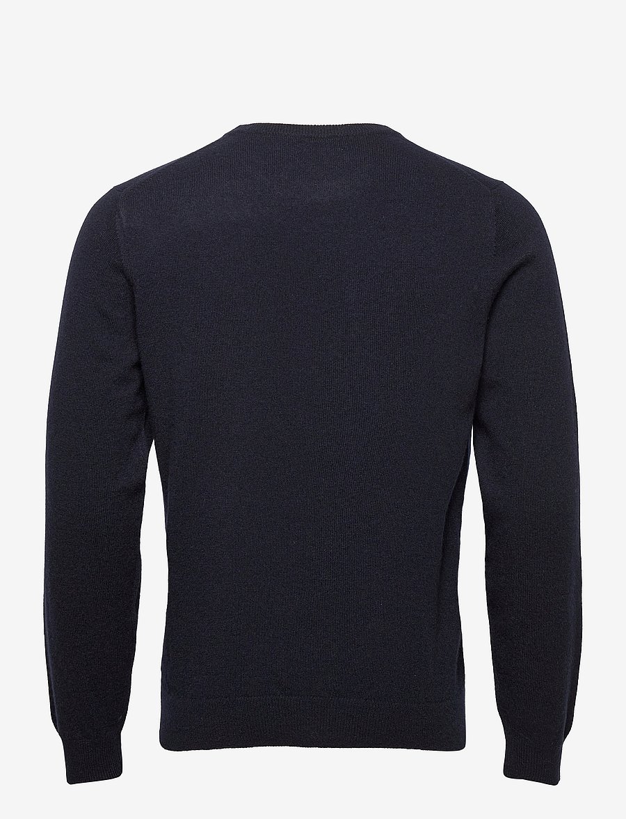 Davida Cashmere - Man O-neck Plain - rundhalsad - navy - 2
