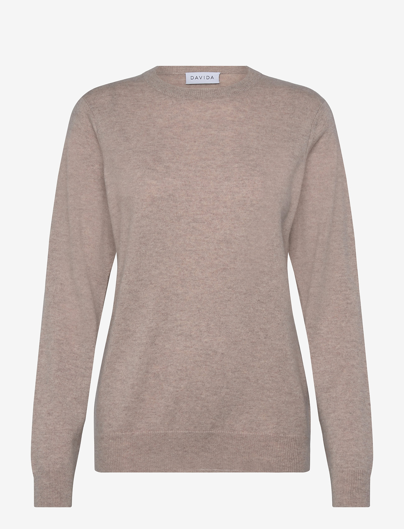 Davida Cashmere - Man O-neck Plain - trøjer - sand - 0