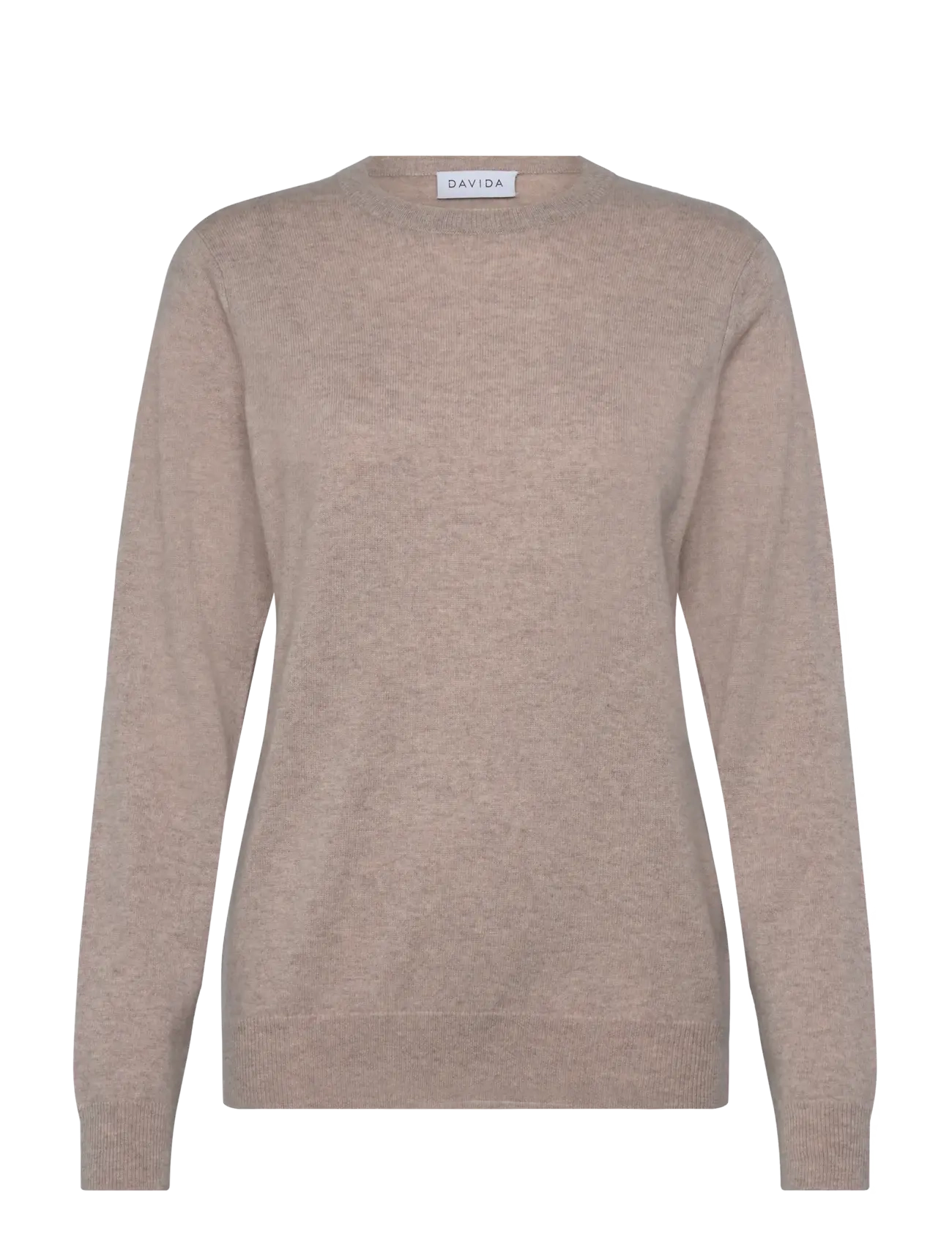Davida Cashmere - Man O-neck Plain - trøjer - sand - 0