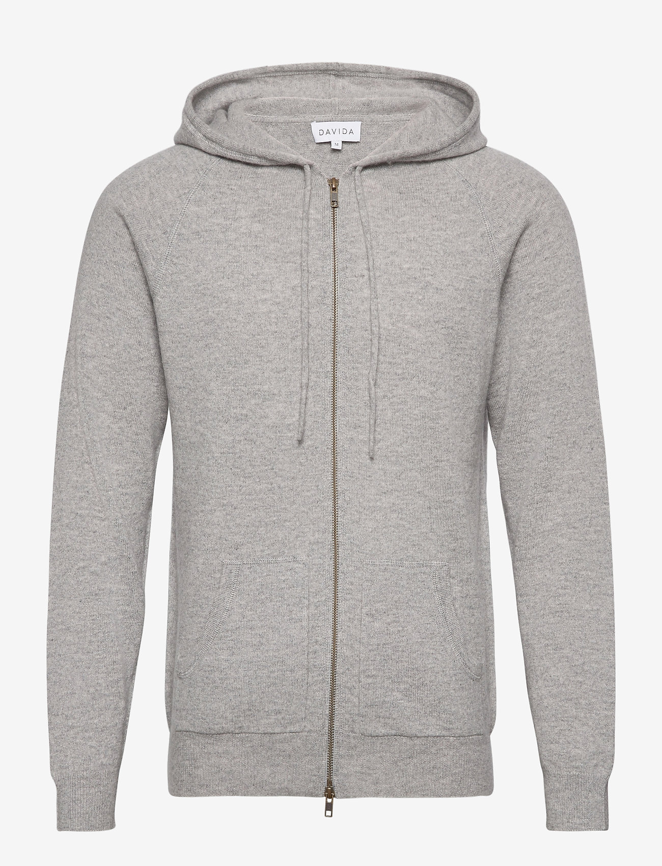 Davida Cashmere - Man Hood - pullover mit durchgehendem reißverschluss - light grey - 1